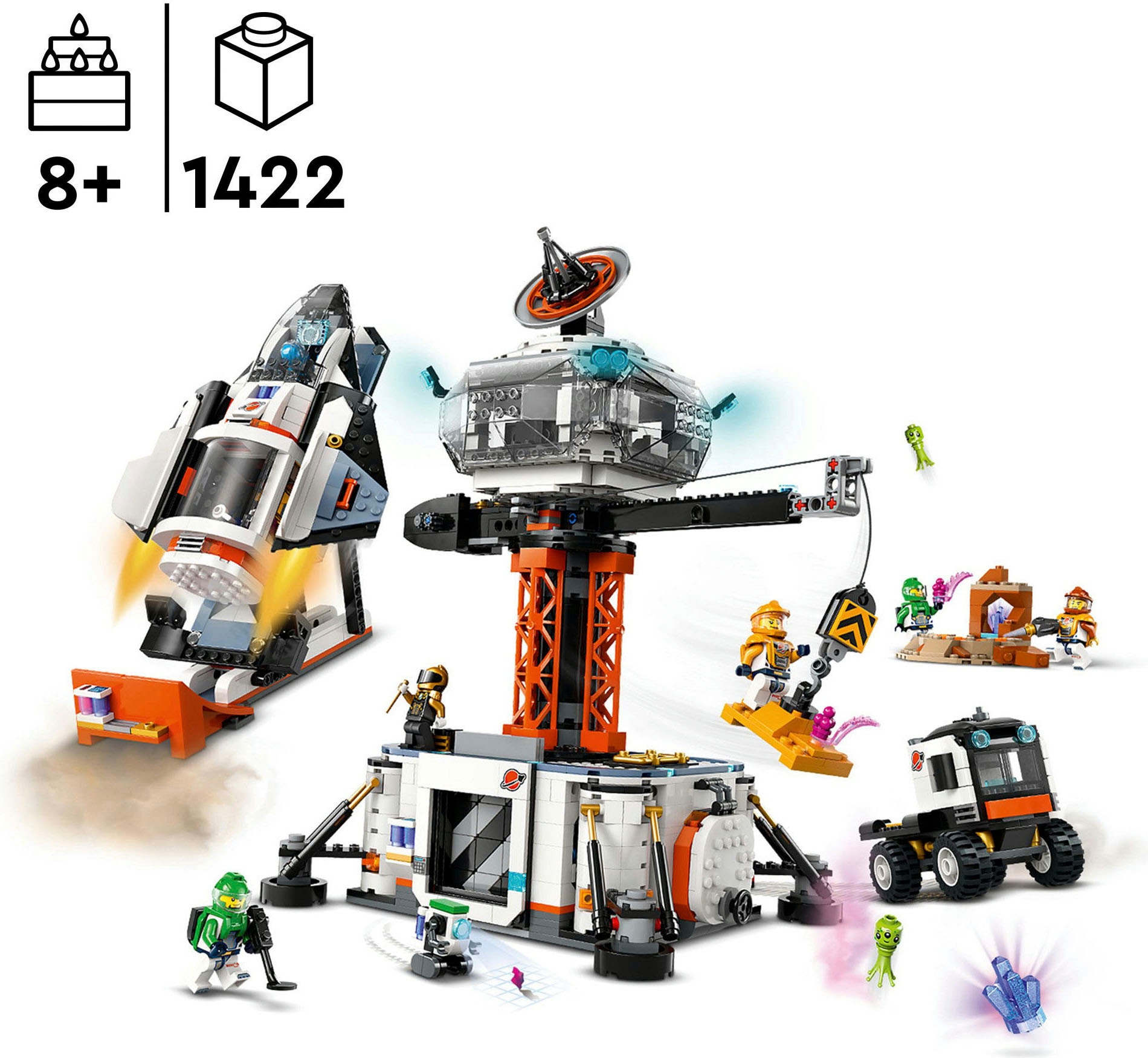 LEGO® Konstruktionsspielsteine »Raumbasis mit Startrampe (60434), LEGO City«, (1422 St.), Made in Europe