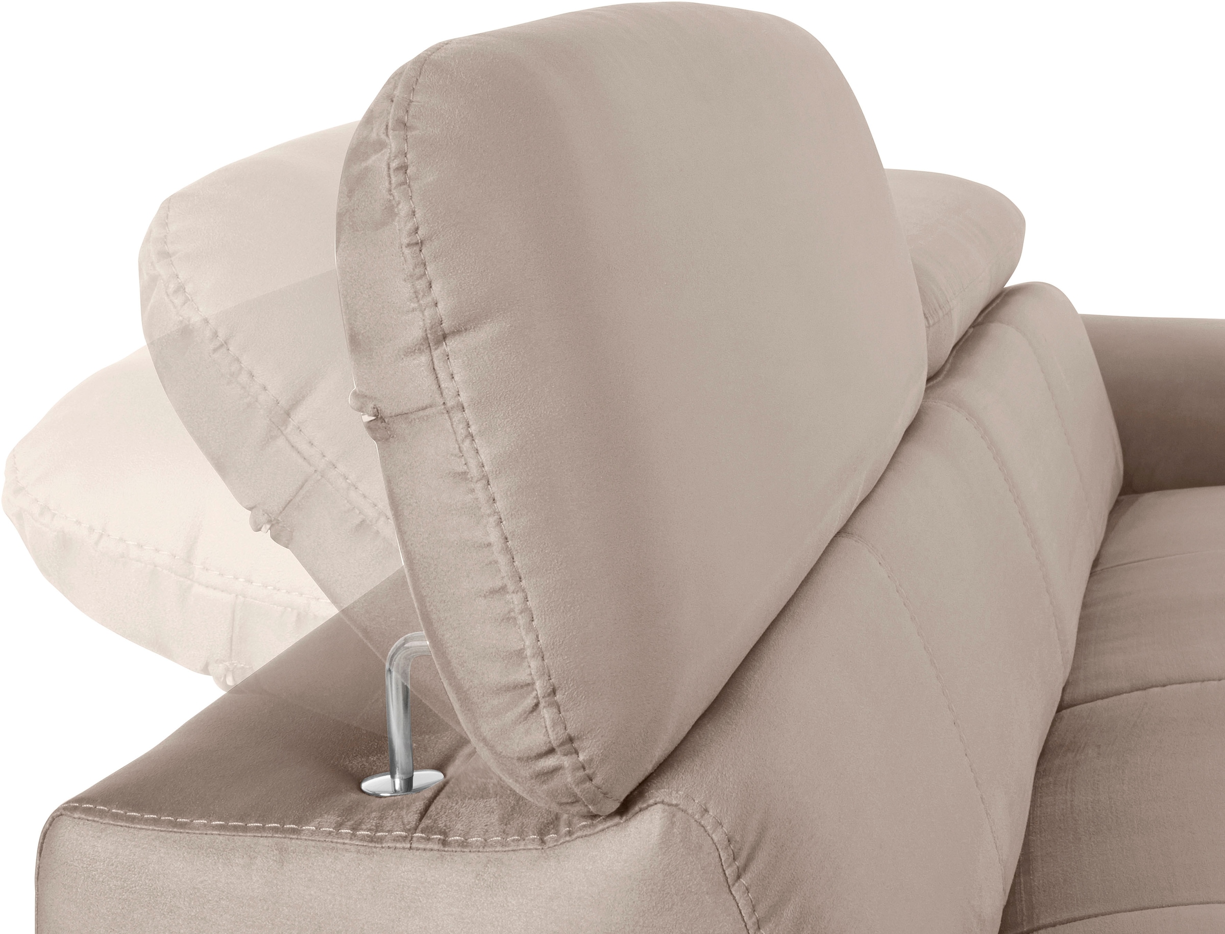 COTTA 2-Sitzer »Chef«, Big-Sofa mit Kopfteilverstellung, edle Metallkufen