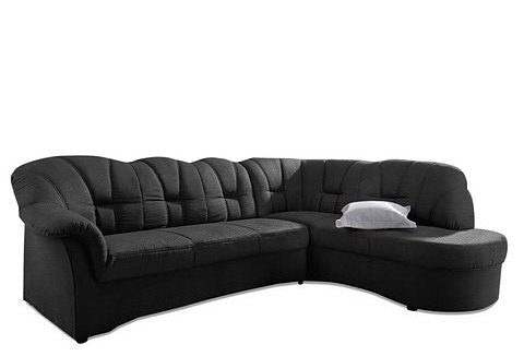 DOMO collection Ecksofa »Papenburg, zeitlose Rückensteppung, elegante Armlehne, L-Form«, mit Ottomane, wahlweise mit Bettfunktion