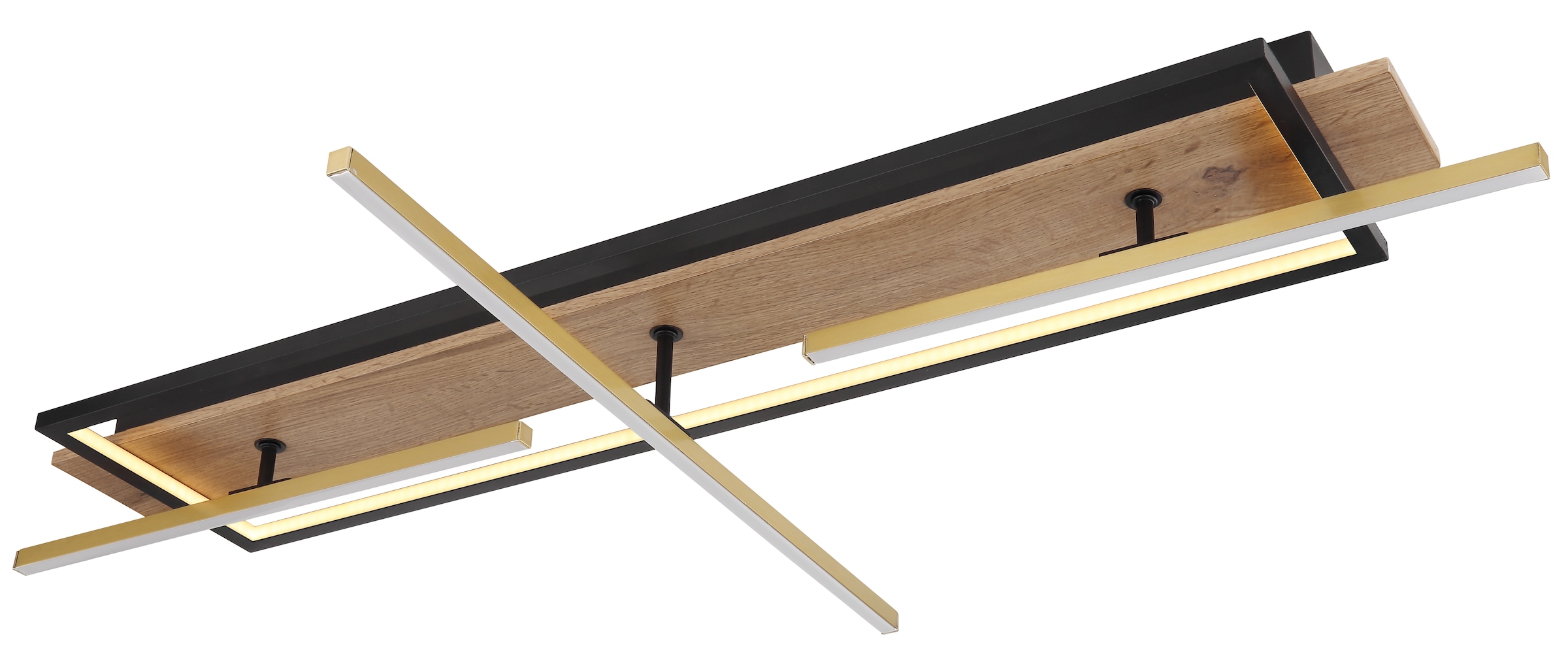 GLOBO LIGHTING LED Deckenleuchte »BEATRIX«, Leuchtmittel LED-Modul | LED fest integriert, Deckenlampe/Wohnzimmer/Schlafzimmer/modern/Holz