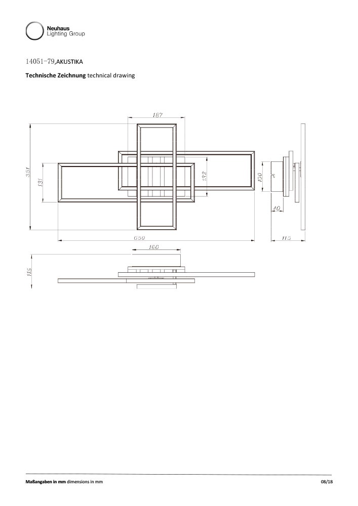 JUST LIGHT LED Deckenleuchte »AKUSTIKA« LED-Board 1 Stk. Warmweiß Eichenfurnier und schwarz, Rahmen drehbar