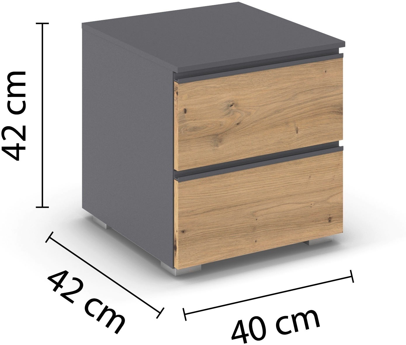 rauch Nachtkommode »Joel« Breite 40 cm,  zwei praktische und geräumige Schubladen MADE IN GERMANY