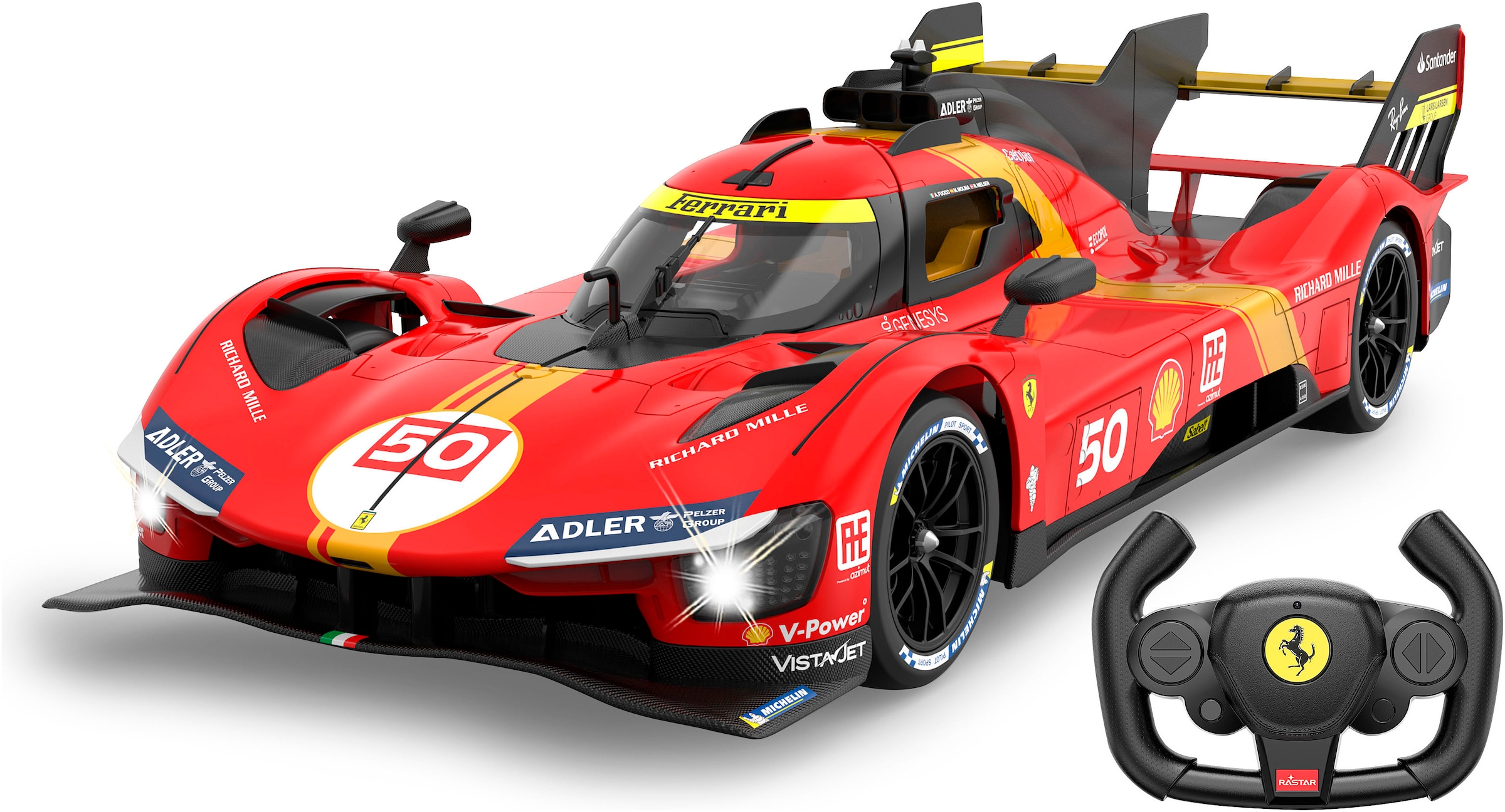 Jamara RC-Auto »Ferrari 499P 1:14 rot 2,4GHz Tür manuell«, im Maßstab 1:14, mit LED Beleuchtung