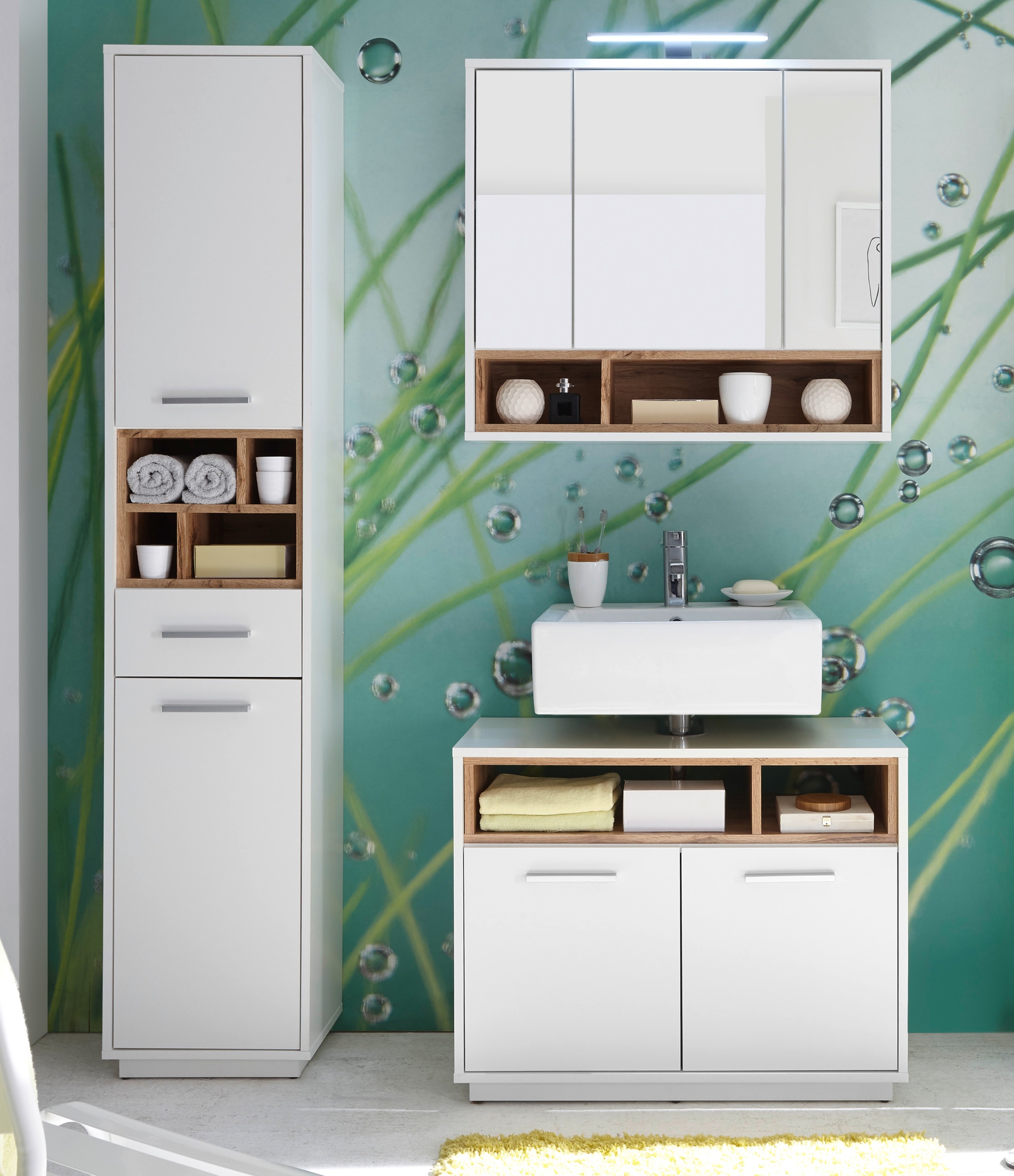 BASIC by Balculina Badmöbel-Set »Mila, Badezimmerset BxHxT 118x191x40 cm« 3 günstig online kaufen