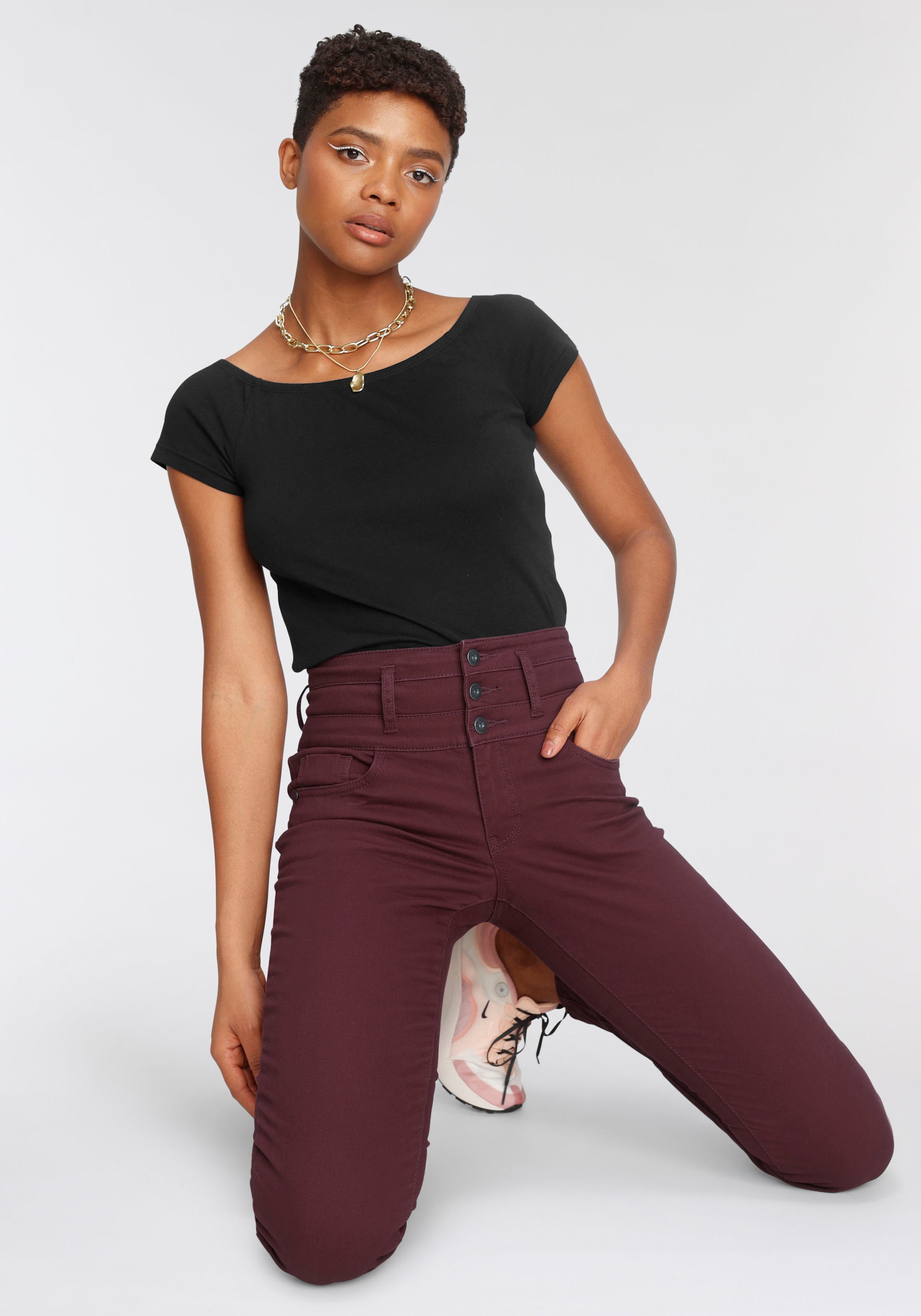 Arizona Carmenshirt »Off-Shoulder« enge Passform,  aus Baumwolle,  elastische Rippware