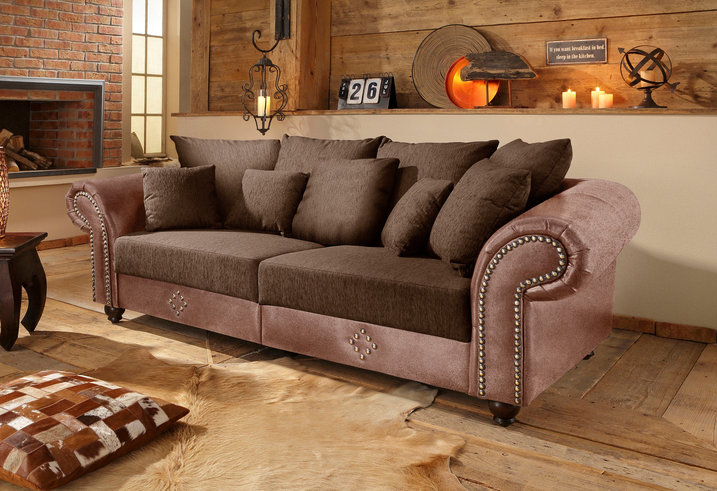 Home affaire Big-Sofa »King George Mega Sofa, viel Platz, Federkern« günstig online kaufen