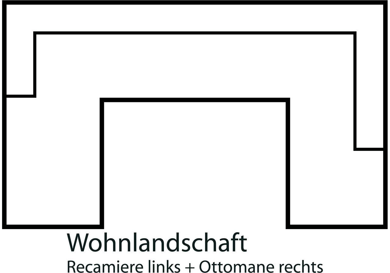 Home affaire Wohnlandschaft »Lasse U-Form«, im scandinavischem Stil mit Holzfüßen