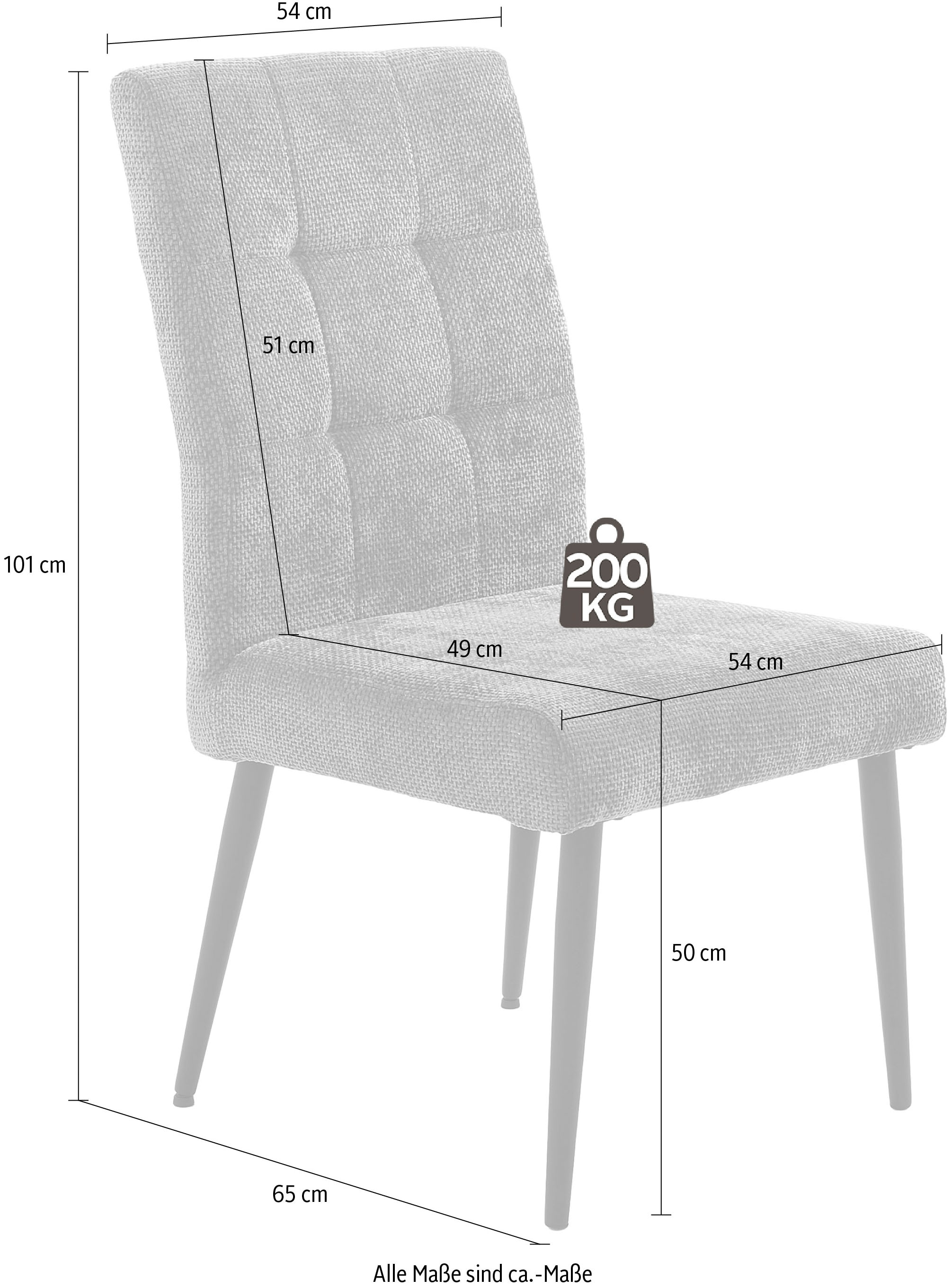 Jockenhöfer Gruppe 4-Fußstuhl »Suma« (Set) 2 Stk.4-Fuss Stuhl, bis zu 200 kg belastbar, Taschenfederkern