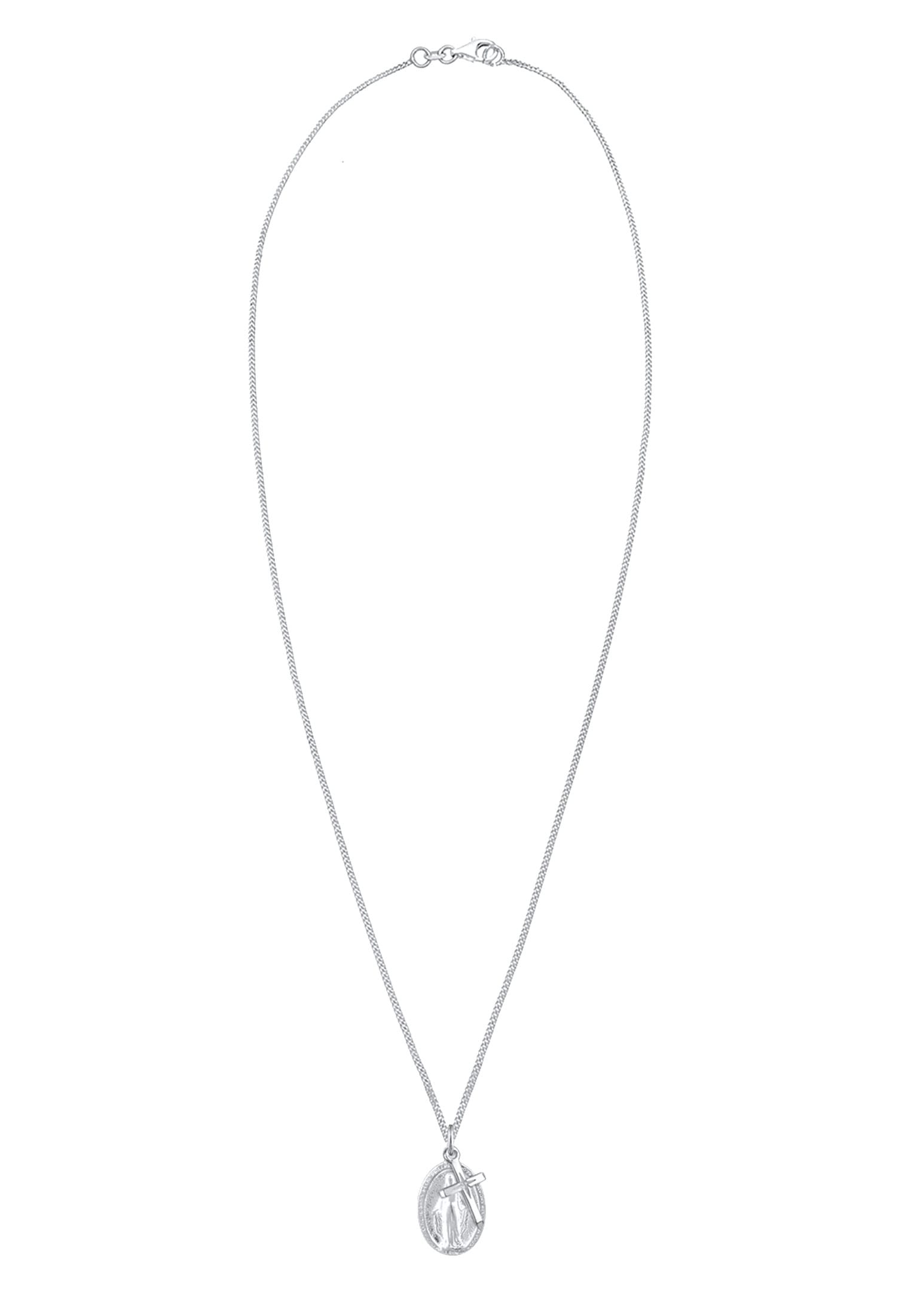 Elli Kette mit Anhänger »Kreuz Marienbild Glaube Religion 925 Silber«