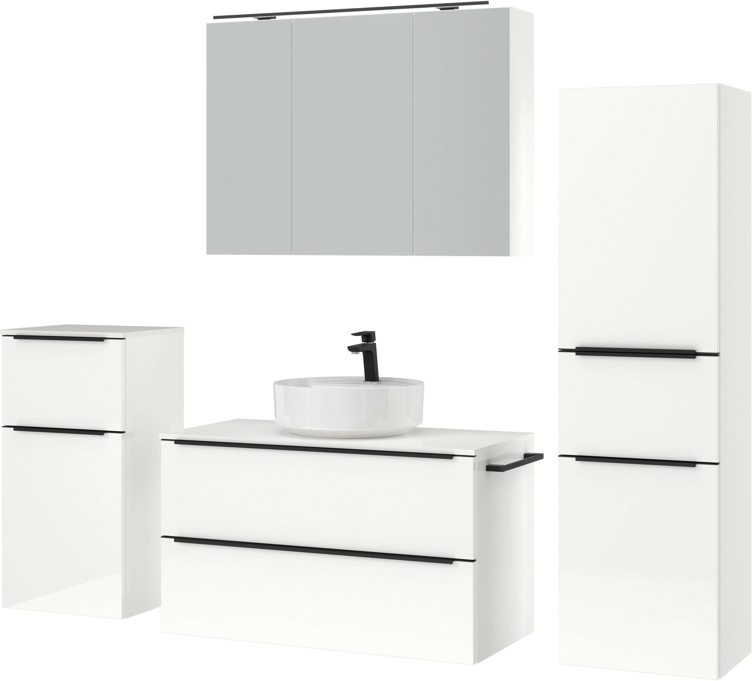 nobilia® Badmöbel-Set »Alvene«, (4 St., vormontiert, mit Soft-Close), inkl. günstig online kaufen