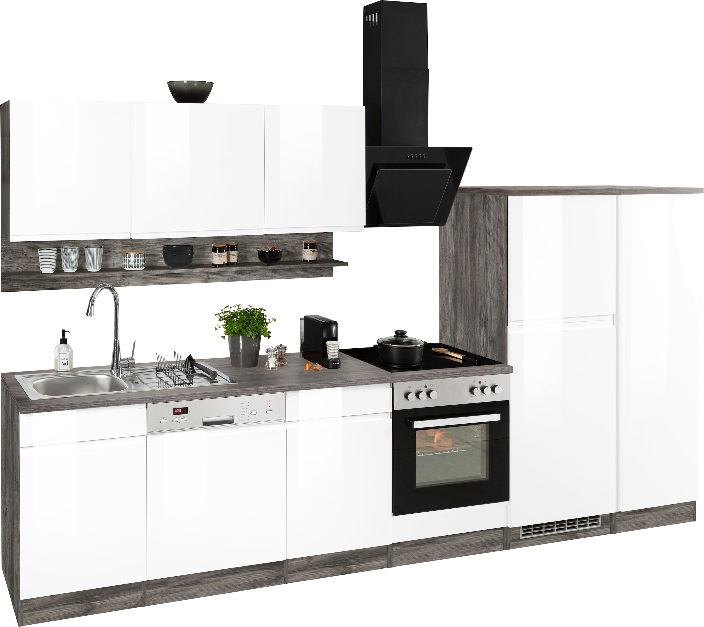 KOCHSTATION Küchenzeile »KS-Virginia« Breite 330 cm, wahlweise mit E-Geräten