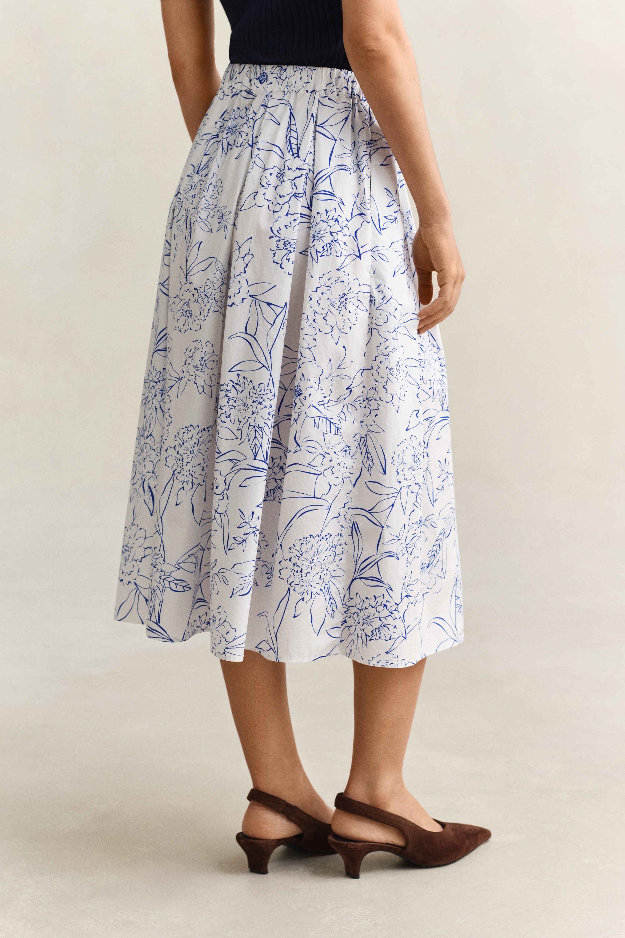 Gant Midirock »FLORAL PRINT PULL ON SKIRT« geblümt, mittlere Leibhöhe