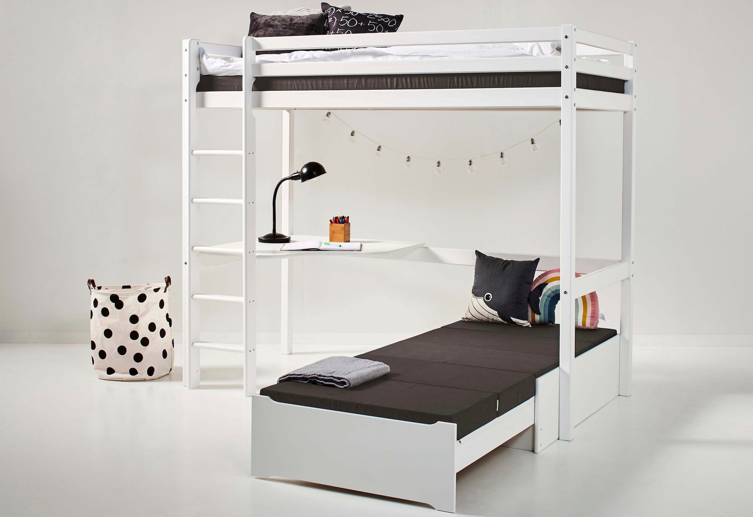 Hoppekids Hochbett »ECO Dream«, Kinderbett mit Schreibtisch & Loungesofa