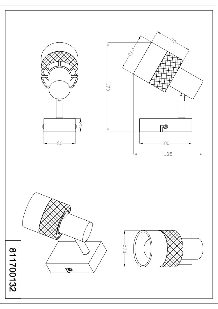 TRIO Leuchten Wandstrahler »NANDINI, Spot 1-flammig exkl 1x E14 max 10W, flexibel drehbarer Spot« E14 1 Stk. warmweiß - kaltweiß Wandspot mit Schirm aus Holz, Stoff und Metall, Ø7cm Schirm