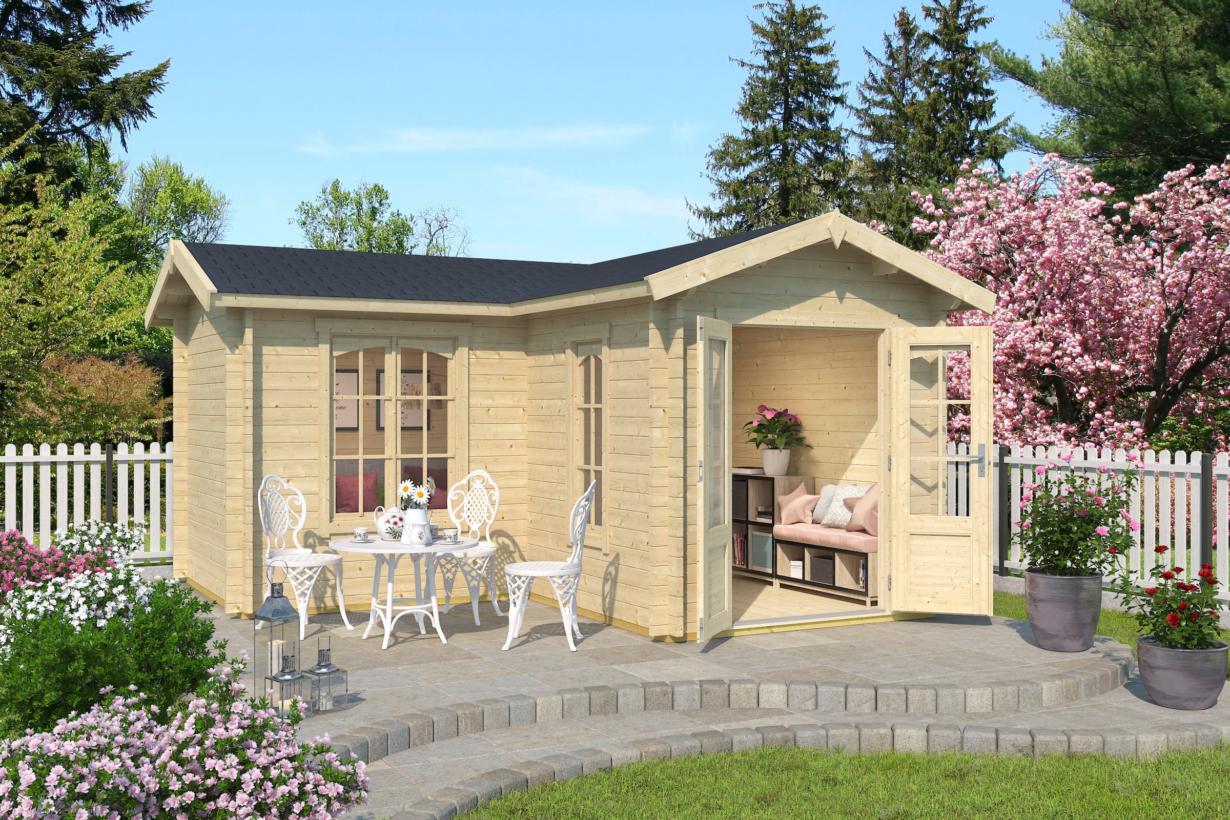LASITA MAJA Gartenhaus »PORTSMOUTH«, (Set, inkl. Fussbodenbretter zum verlegen)