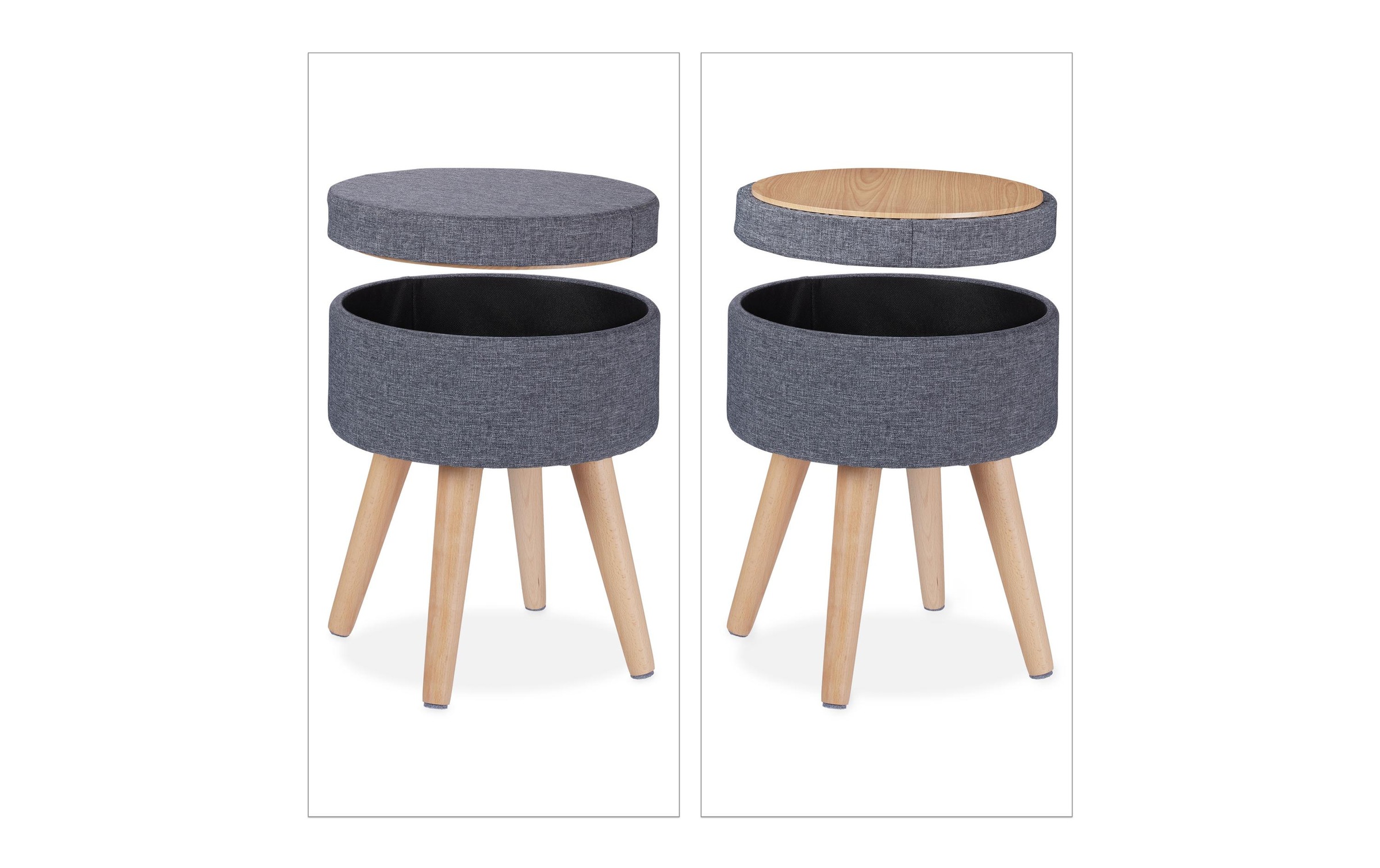 relaxdays Hocker »45.5 x 37 cm« itzhocker mit Tischfunktion