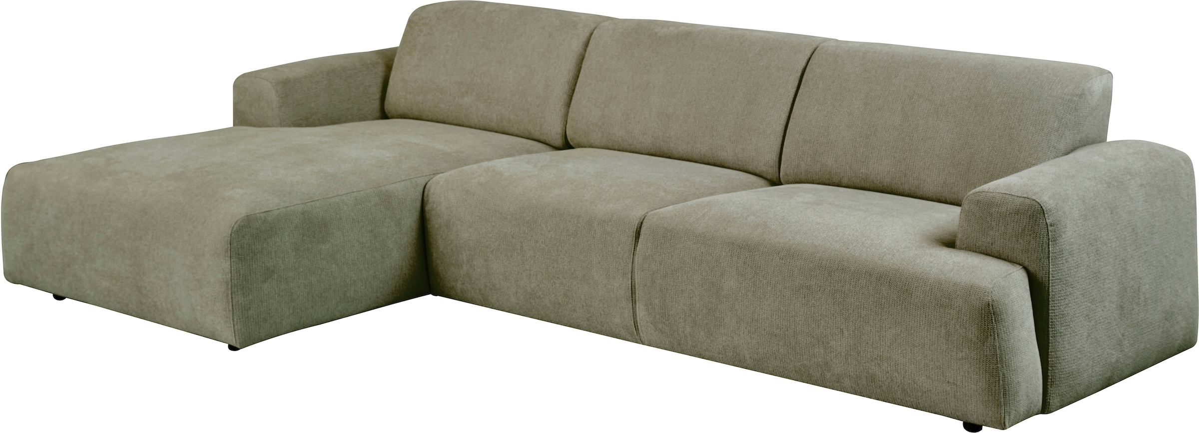 andas Ecksofa »Linkka, Breite 301 cm«, L-Form, in einem weichen Chenille-Stoff, mit Wellenunterfederung