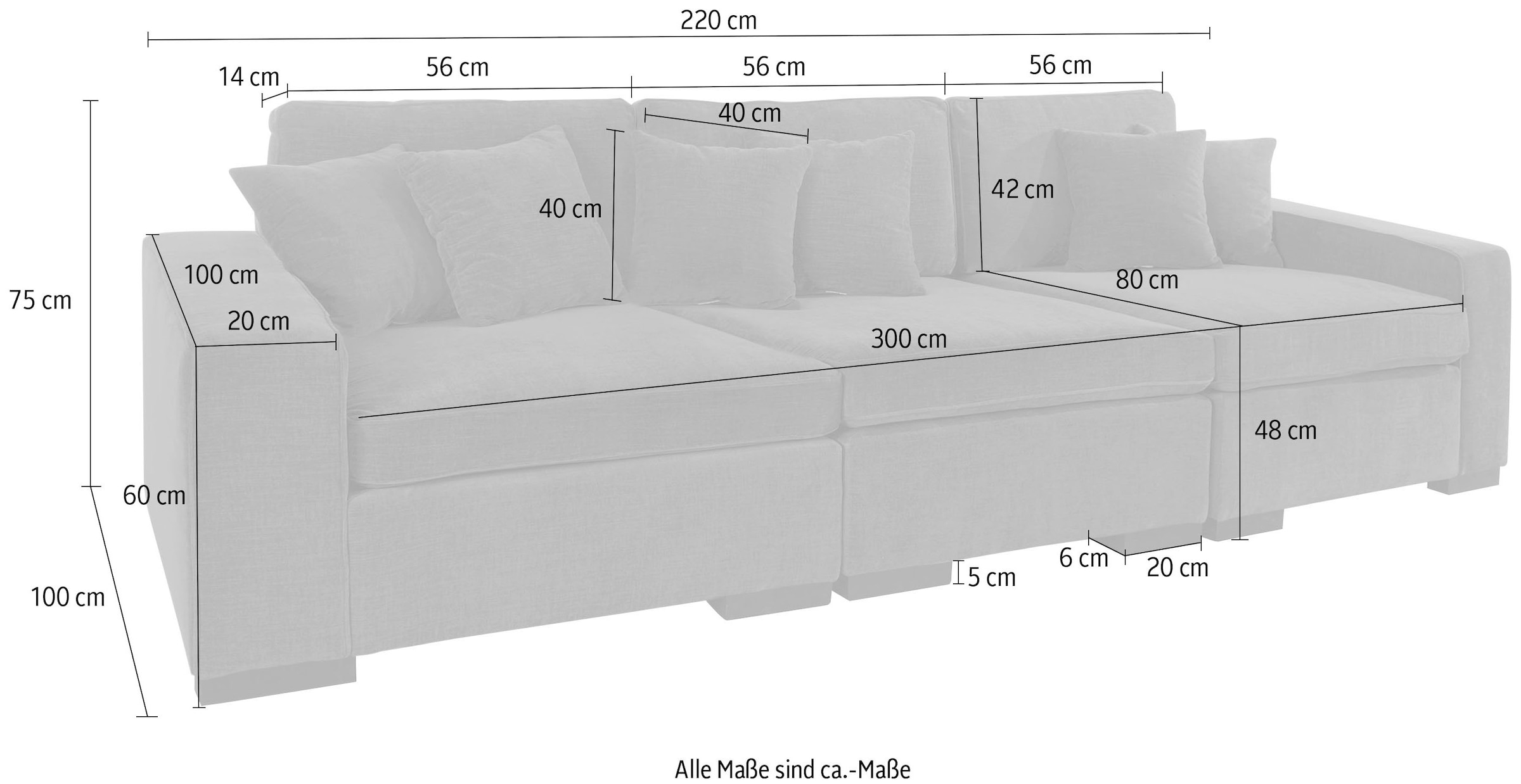 Guido Maria Kretschmer Home&Living 3-Sitzer »Skara«, Lounge-Sofa mit Federkernpolsterung, in vielen Bezugsvarianten