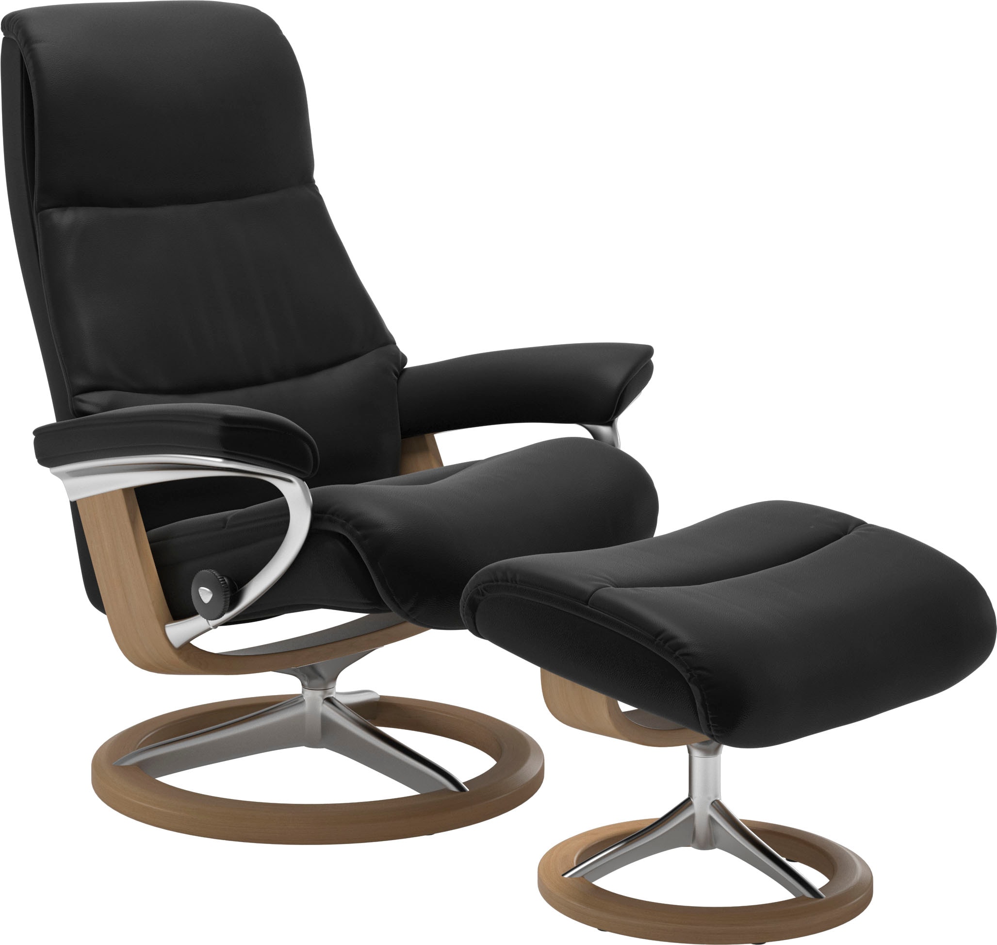 Signature bestellen »View«, Größe (Set, mit auf Hocker), Relaxsessel Eiche M,Gestell mit Relaxsessel Stressless® Base, Rechnung