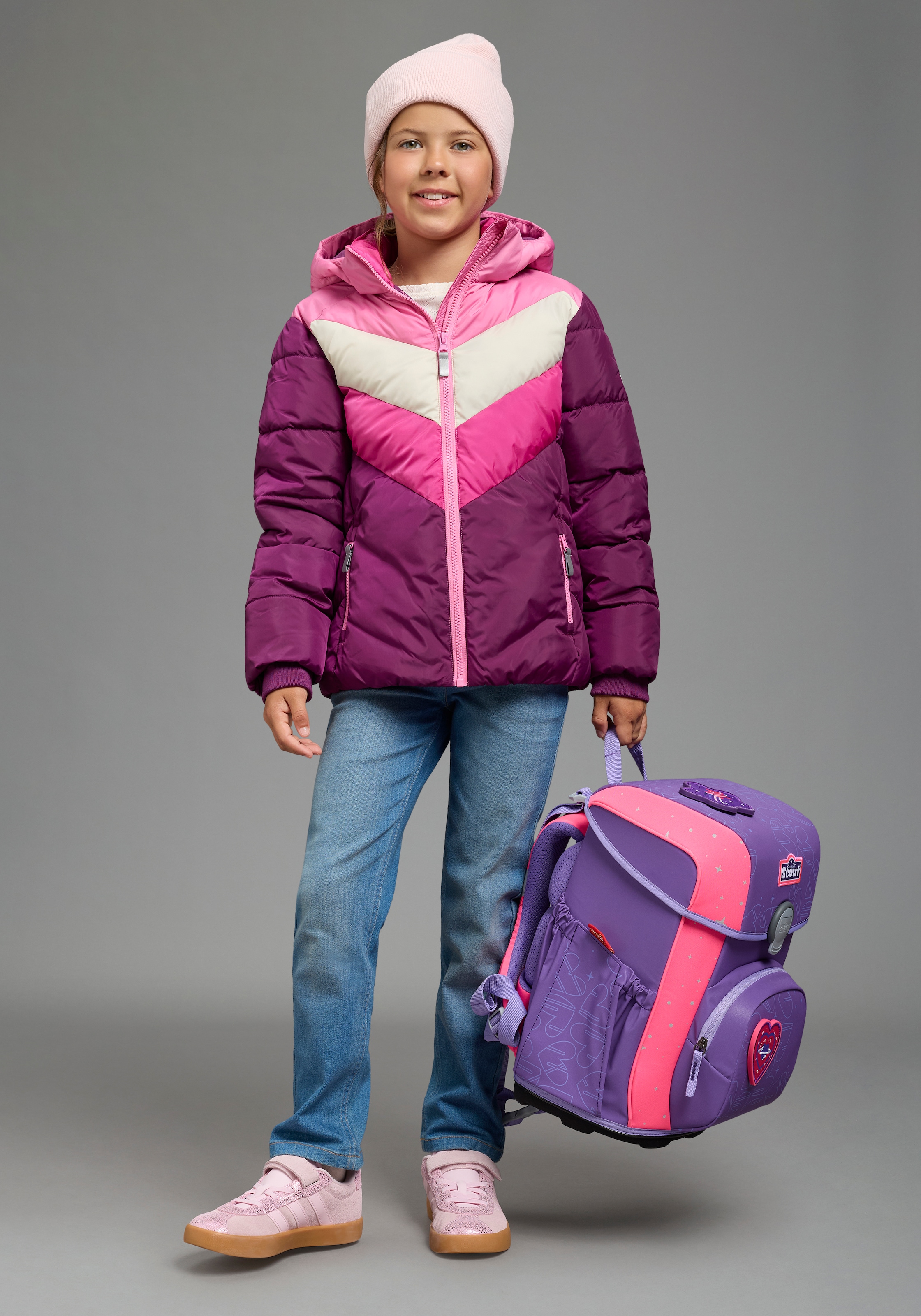Scout Winterjacke »Gesteppte Jacke, Colorblocking - NEU von SCOUT« mit Kapuze mit abnehmbarer Kapuze, mit Fleecefutter, wasser- und windabweisend