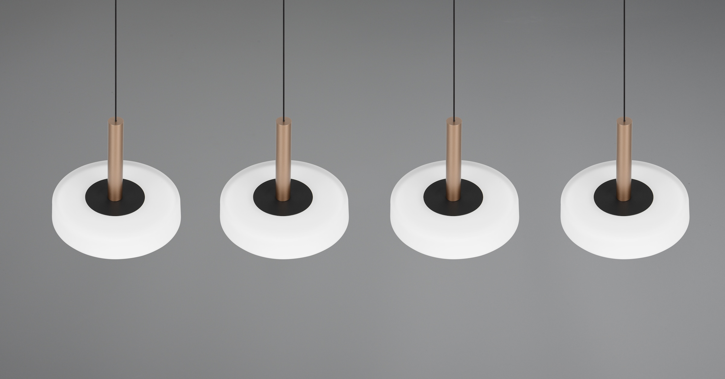 TRIO Leuchten LED Pendelleuchte »CELESTE dimmbare LED Hängelampe aus Metall und Glas, 7,5W, 750 Lumen«, 4 flammig, Leuchtmittel LED-Board | LED fest integriert, 4-flammig einfach höhenverstellbar von 50-200 cm 3-Stufen Dimmfunktion