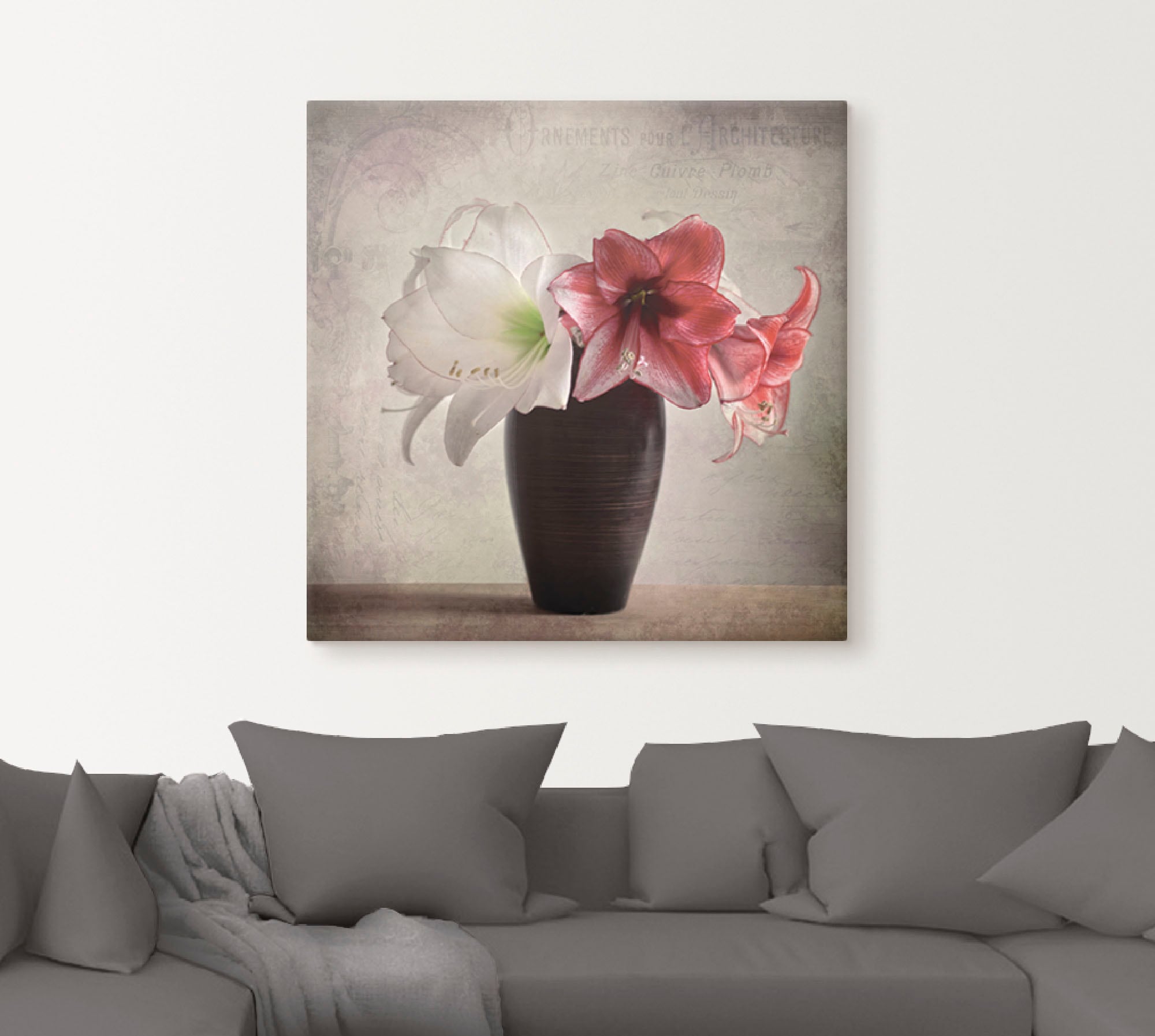 Artland Wandbild »Amaryllis Vintage I«, Blumen, (1 St.), als Alubild, Outdoorbild, Leinwandbild in verschied. Größen