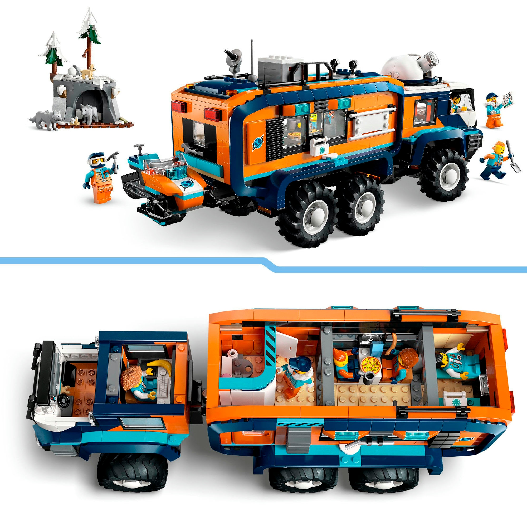 LEGO® Konstruktionsspielsteine »Arktis-Truck mit Labor (60471), LEGO City«, (1064 St.), Made in Europe