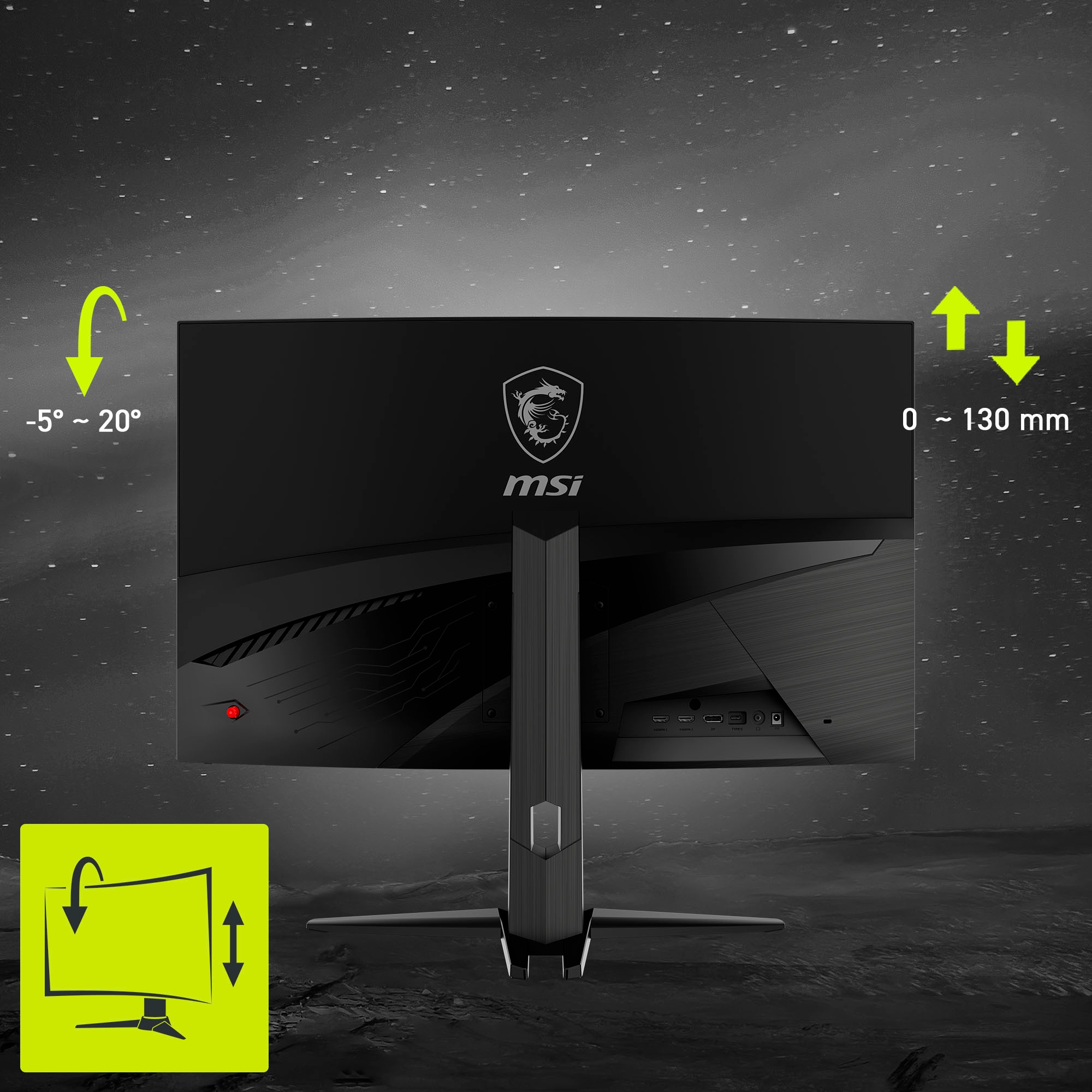 MSI Curved-Gaming-Monitor »MAG 321CUPDF«, 80 cm/32 Zoll, 3840 x 2160 px, 4K Ultra HD, 0,5 ms Reaktionszeit, 160 Hz