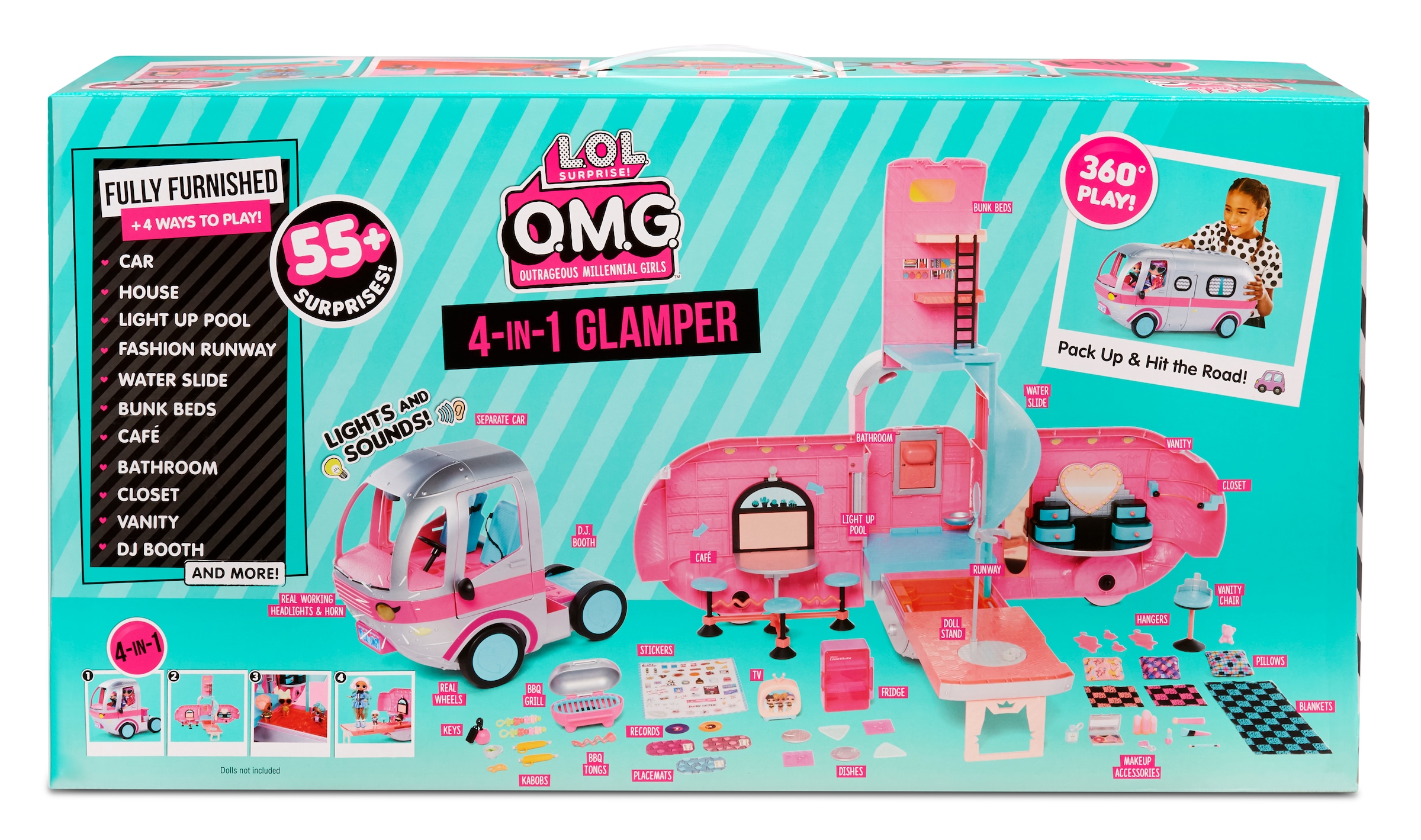 L.O.L. SURPRISE! Spielzeug-Auto »L.O.L. Surprise Glamper« für alle LOL Surprise Dolls und OMG Fashion Dolls; mit Licht und Sound
