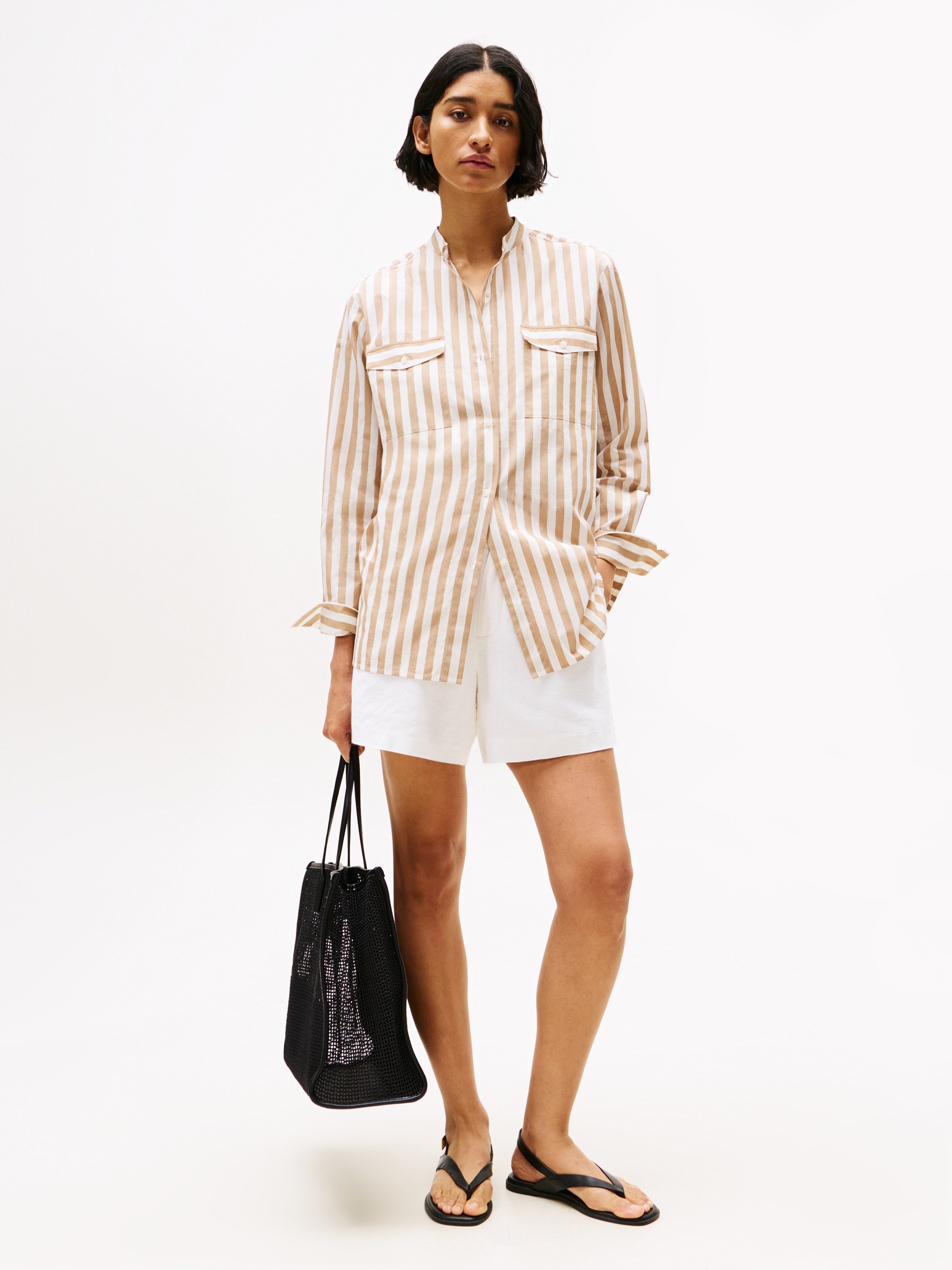Tommy Hilfiger Tragetasche »TH CITY SUMMER TOTE WOVEN«, Damen Umhängetasche, Schultertasche mit TH-Logoemblem