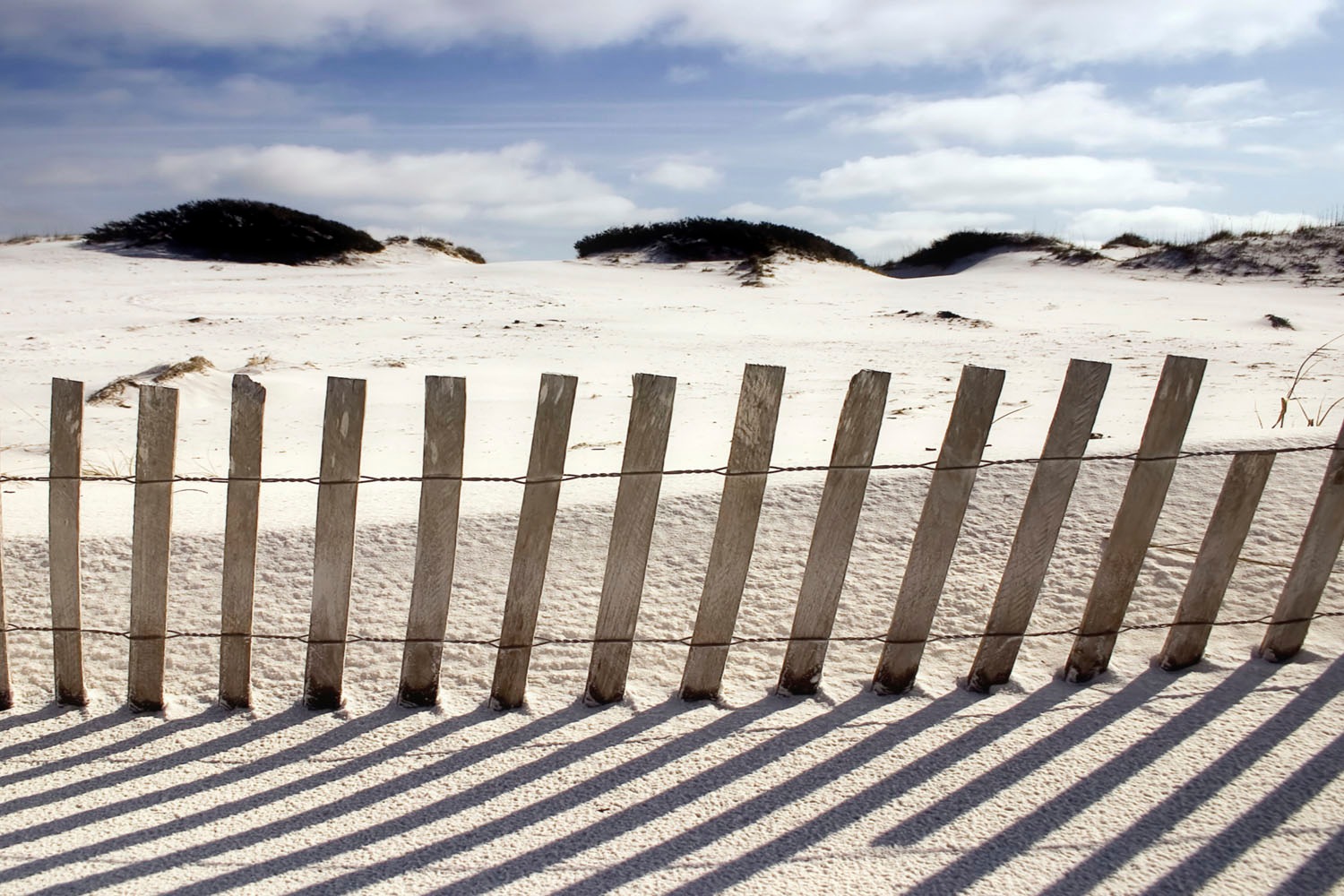 queence Acrylglasbild »Holzzaun im Sand«, Strand-Himmel-Düne-Deutschland-Gr günstig online kaufen