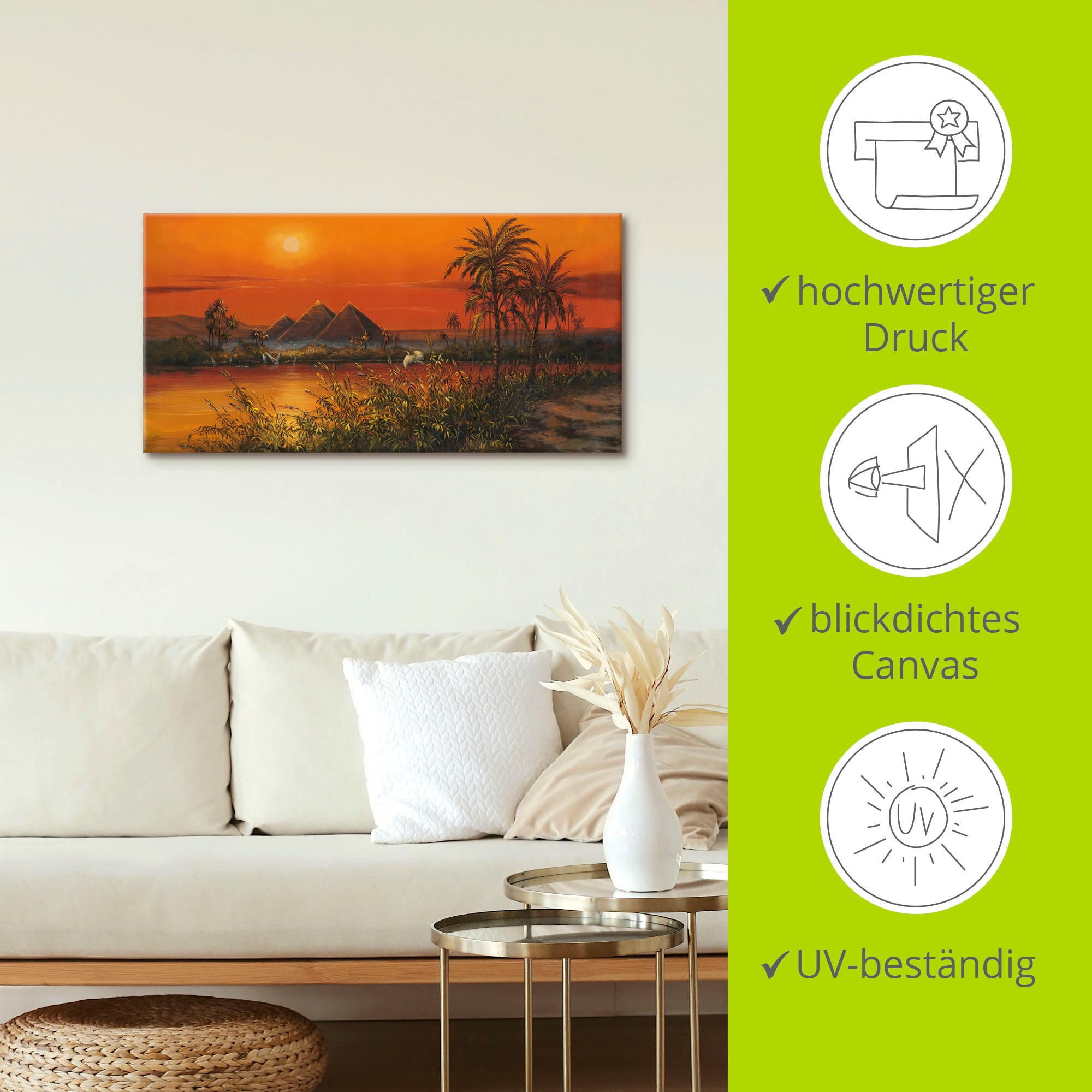 Artland Wandbild »Pyramiden«, Afrika, (1 St.), als Alubild, Leinwandbild, Wandaufkleber oder Poster in versch. Größen