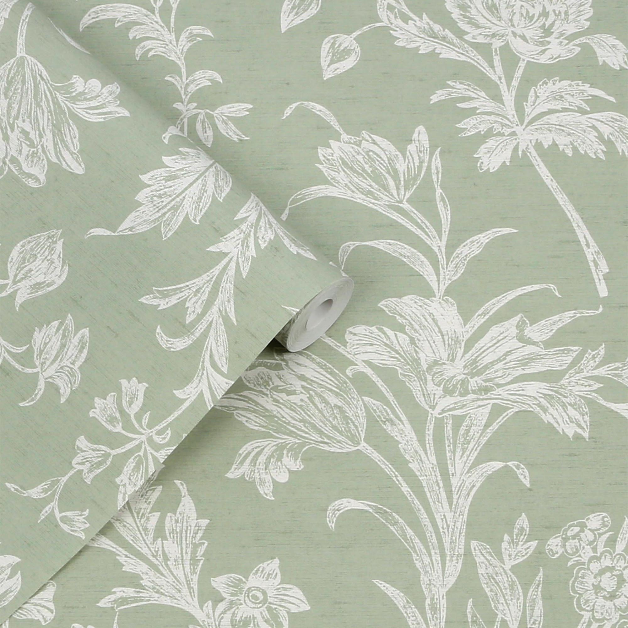 LAURA ASHLEY Vliestapete »LLOYD« floral glatt Design Tapeten