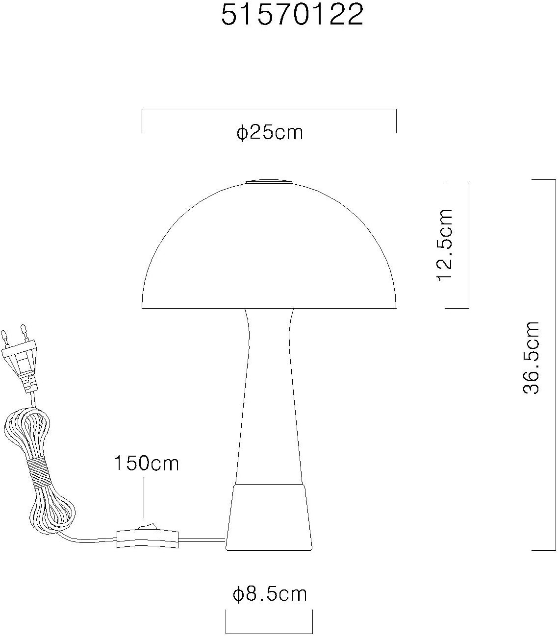 NOWA LED Tischleuchte »PAULIN«, 1 flammig, Leuchtmittel E27 | ohne Leuchtmittel