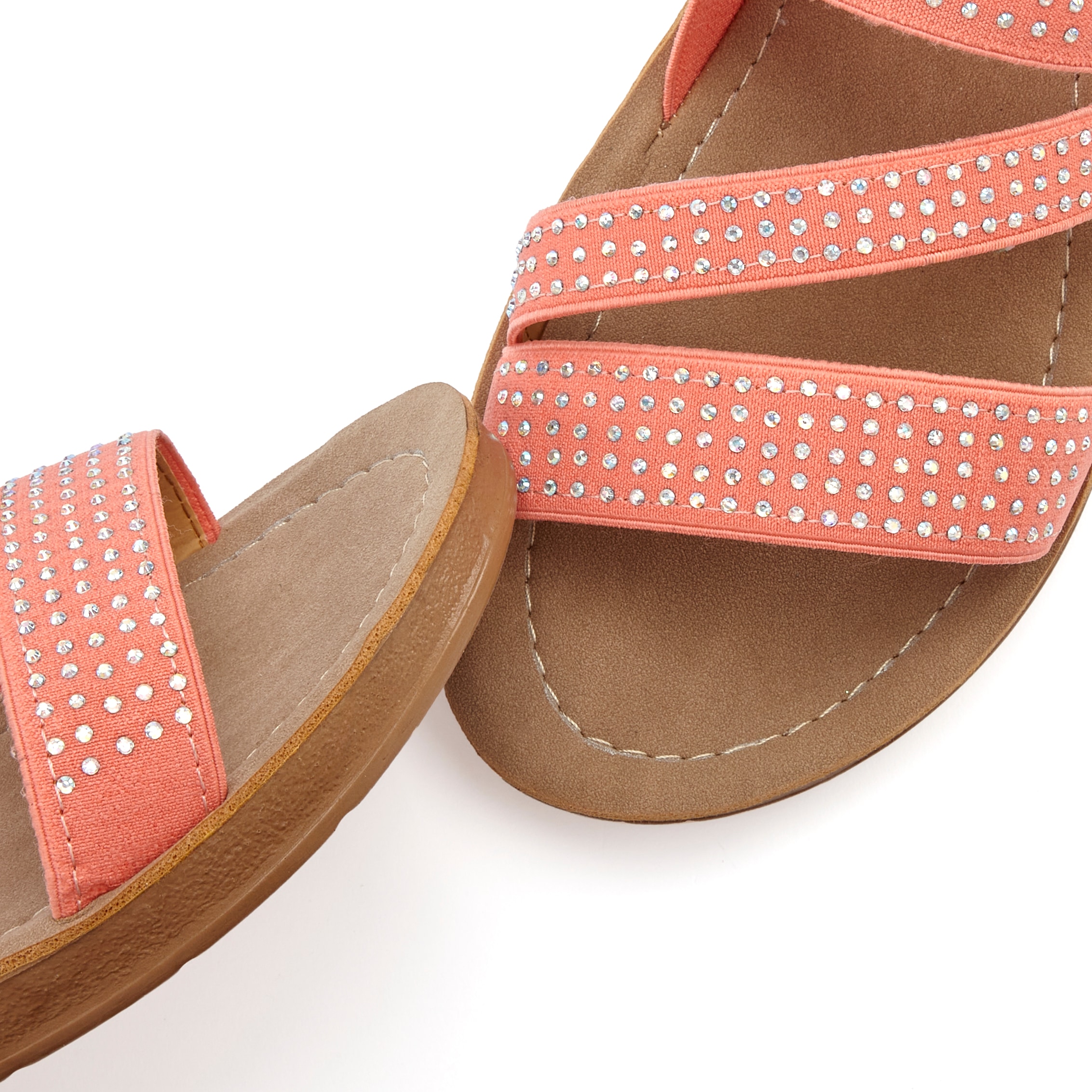 Vivance Sandale »Mule, Sandale, offener Schuh, Pantolette, Sommerschuh«, mit elastischen Riemchen und Glitzersteinchen