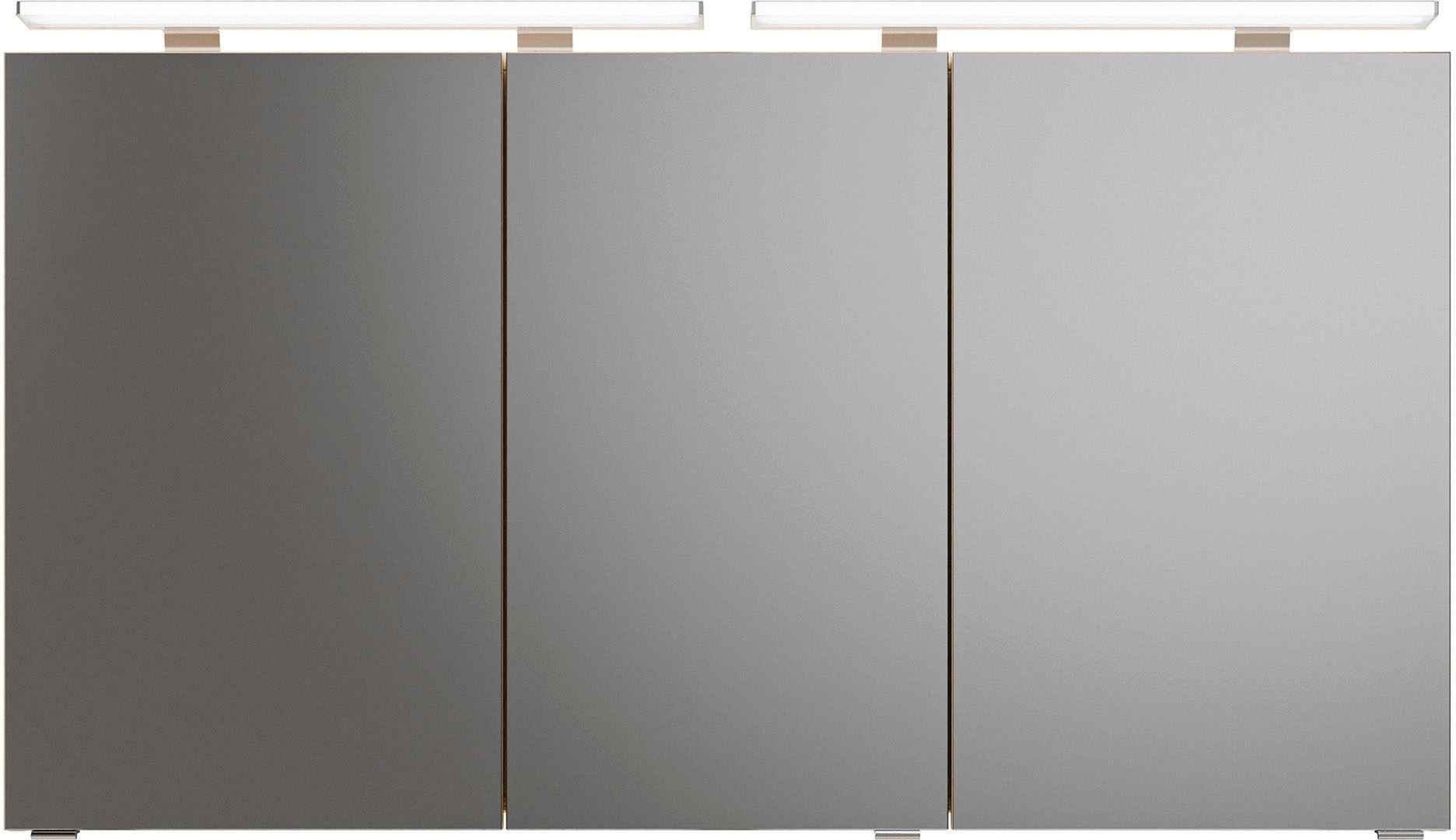 Saphir Badmöbel-Set »Serie 6025 2-teilig Mineralmarmor-Waschtisch mit LED-Spiegelschrank«, (2 St.), Waschplatz 132cm breit, 4 Schubladen, 2 Spiegel-Türen, inkl Türdämpfer