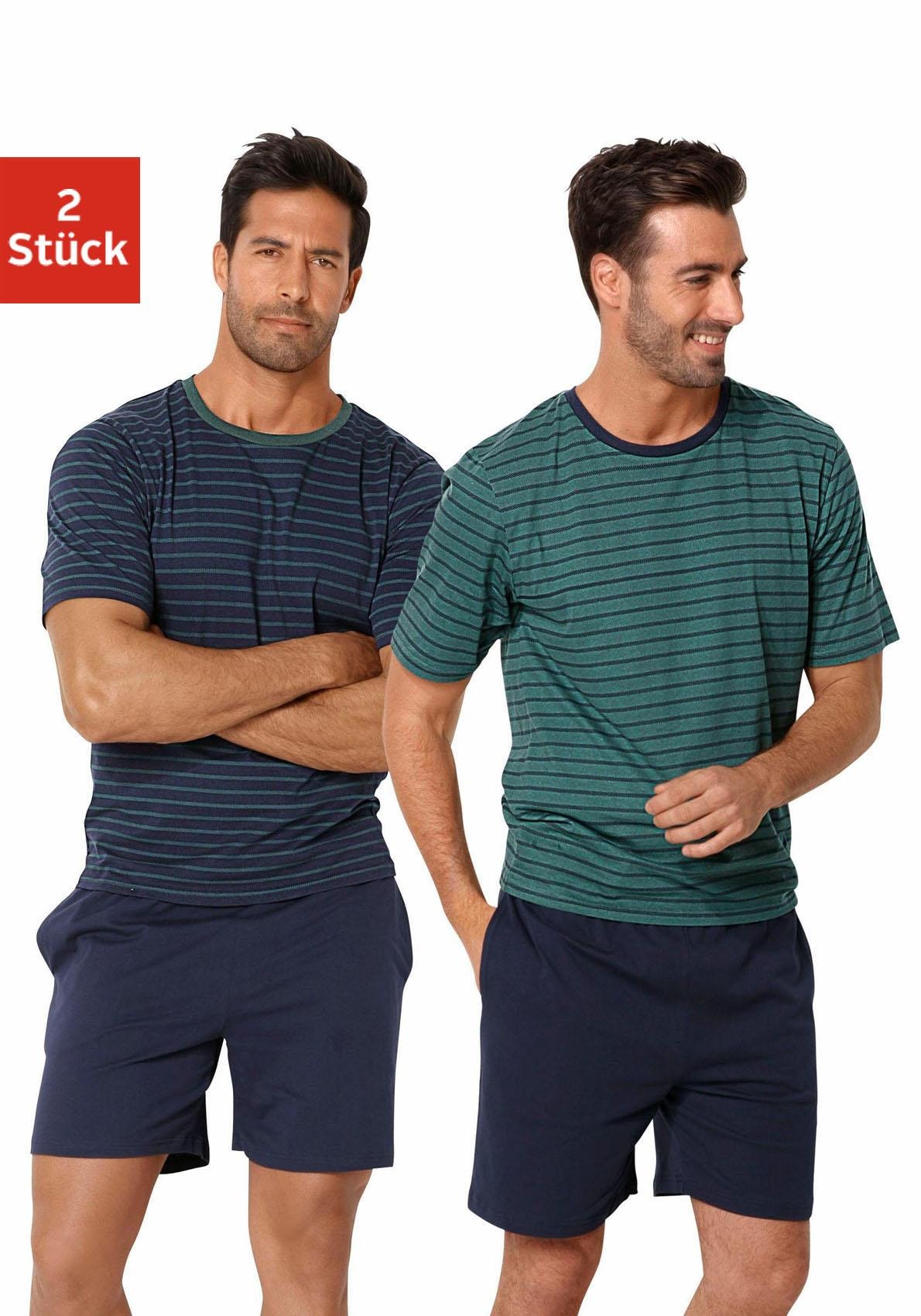 le jogger® Pyjama, (2 Stück), kurz im Streifendesign günstig kaufen