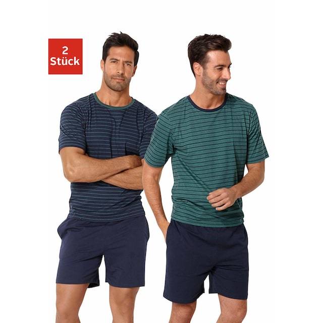 le jogger® Pyjama, (2 Stück), kurz im Streifendesign günstig kaufen