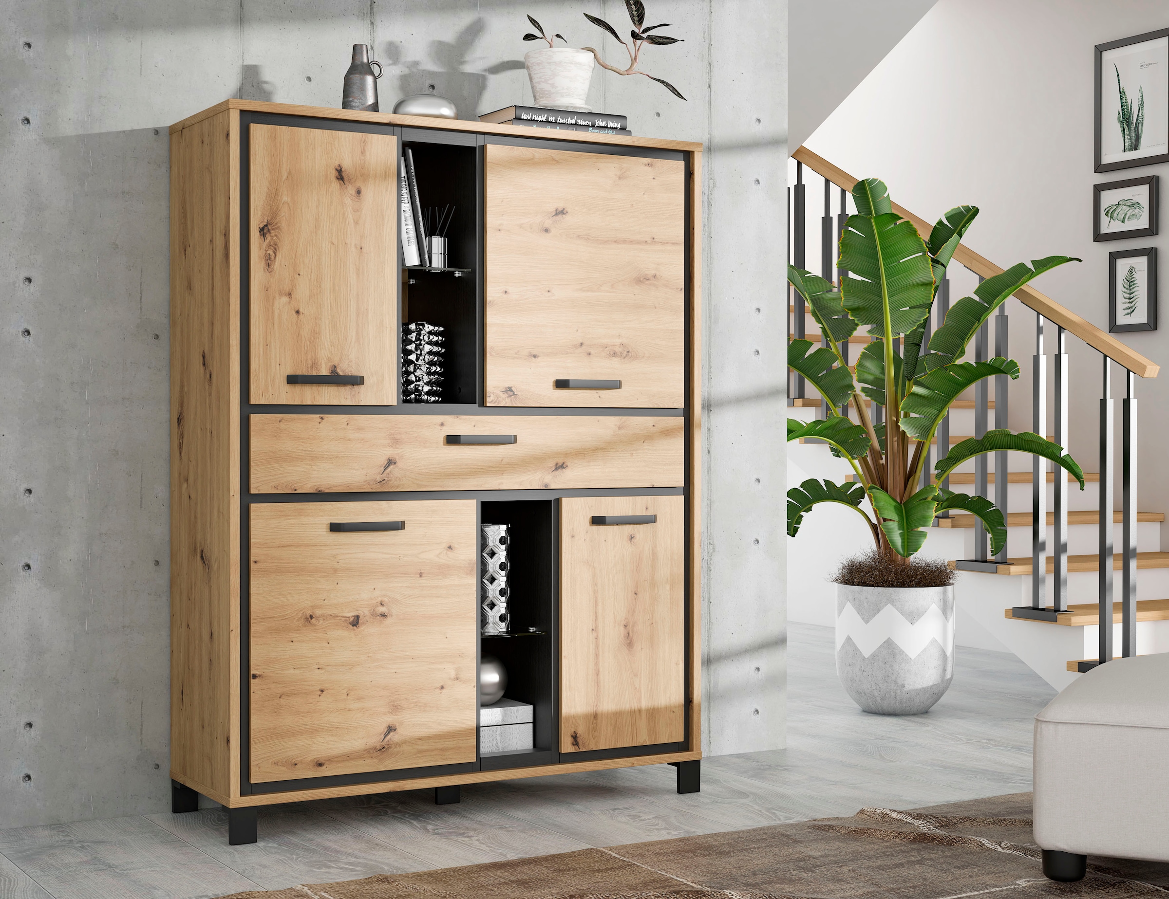 FORTE Highboard »Trondheim«, Höhe 161 cm