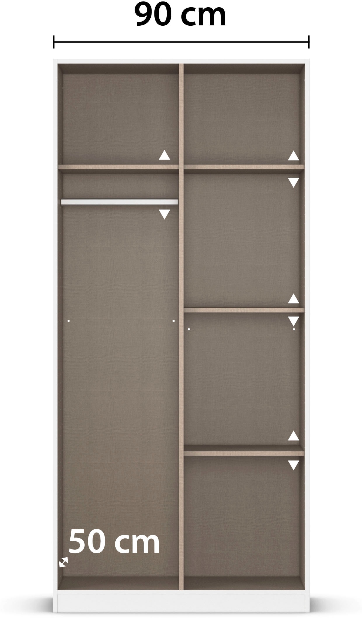 rauch Kleiderschrank »Schrank Garderobe Garderobenschrank Putzschrank Wäscheschrank BERGHEIM« Breite/Höhe/Tiefe: 91/197/54 cm,  viel Stauraum, abschließbar mit insgesamt 4 Schlüsseln MADE IN GERMANY