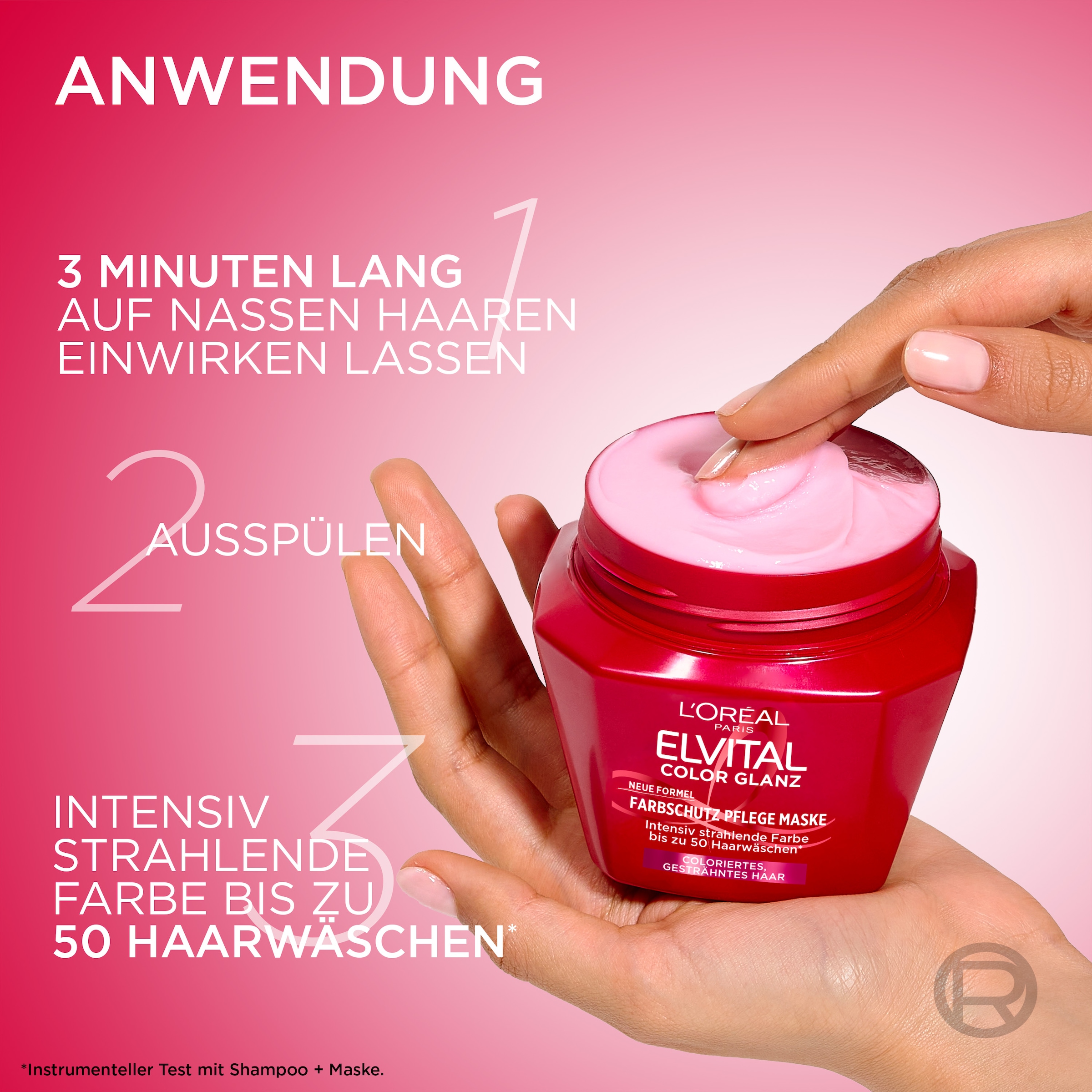L'ORÉAL PARIS Haarmaske »ELVITAL COLOR GLANZ MASKE« für coloriertes, gesträhntes Haar