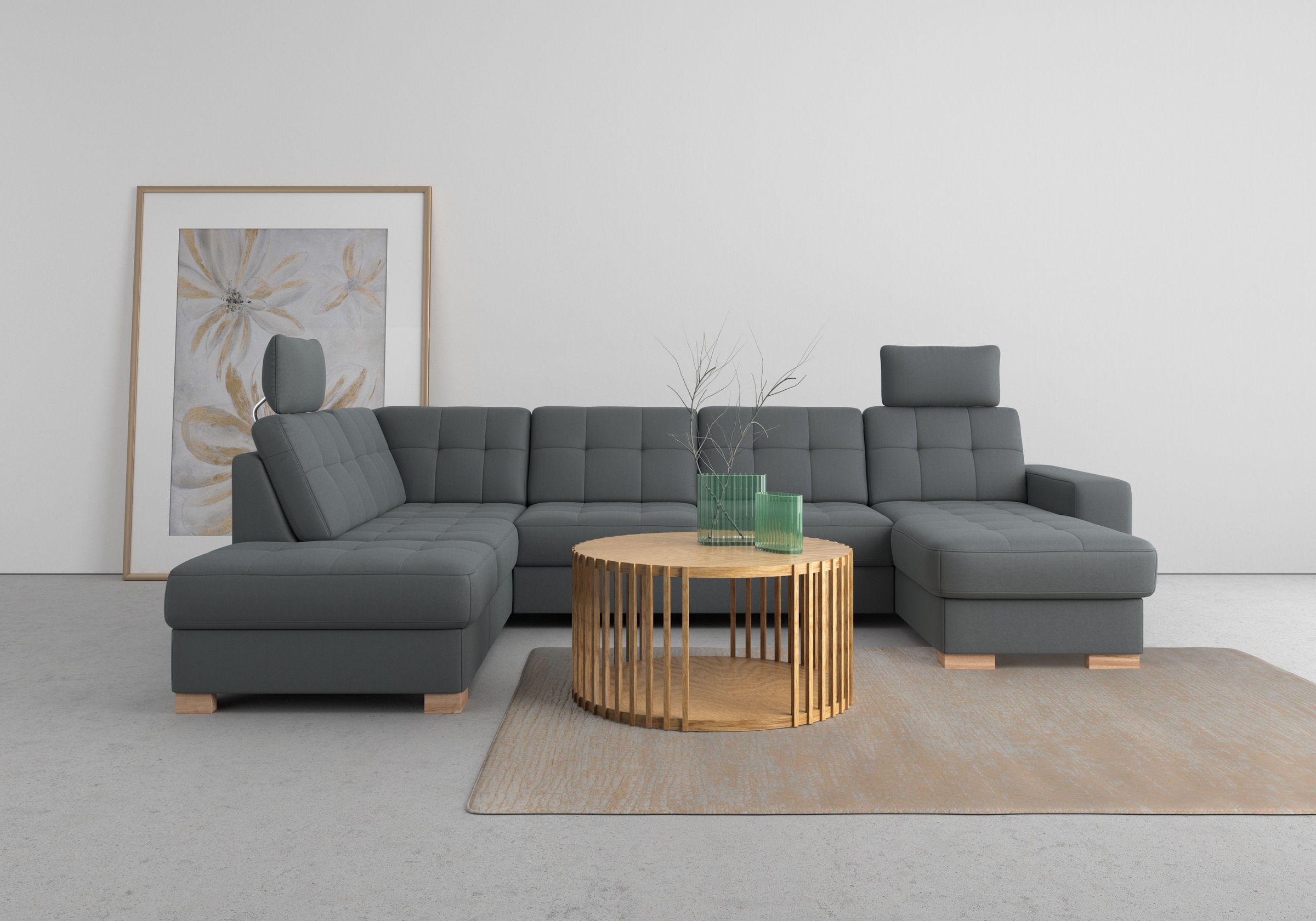 sit&more Wohnlandschaft »Quincy U-Form«, wahlweise mit Bettfunktion und Bettkasten
