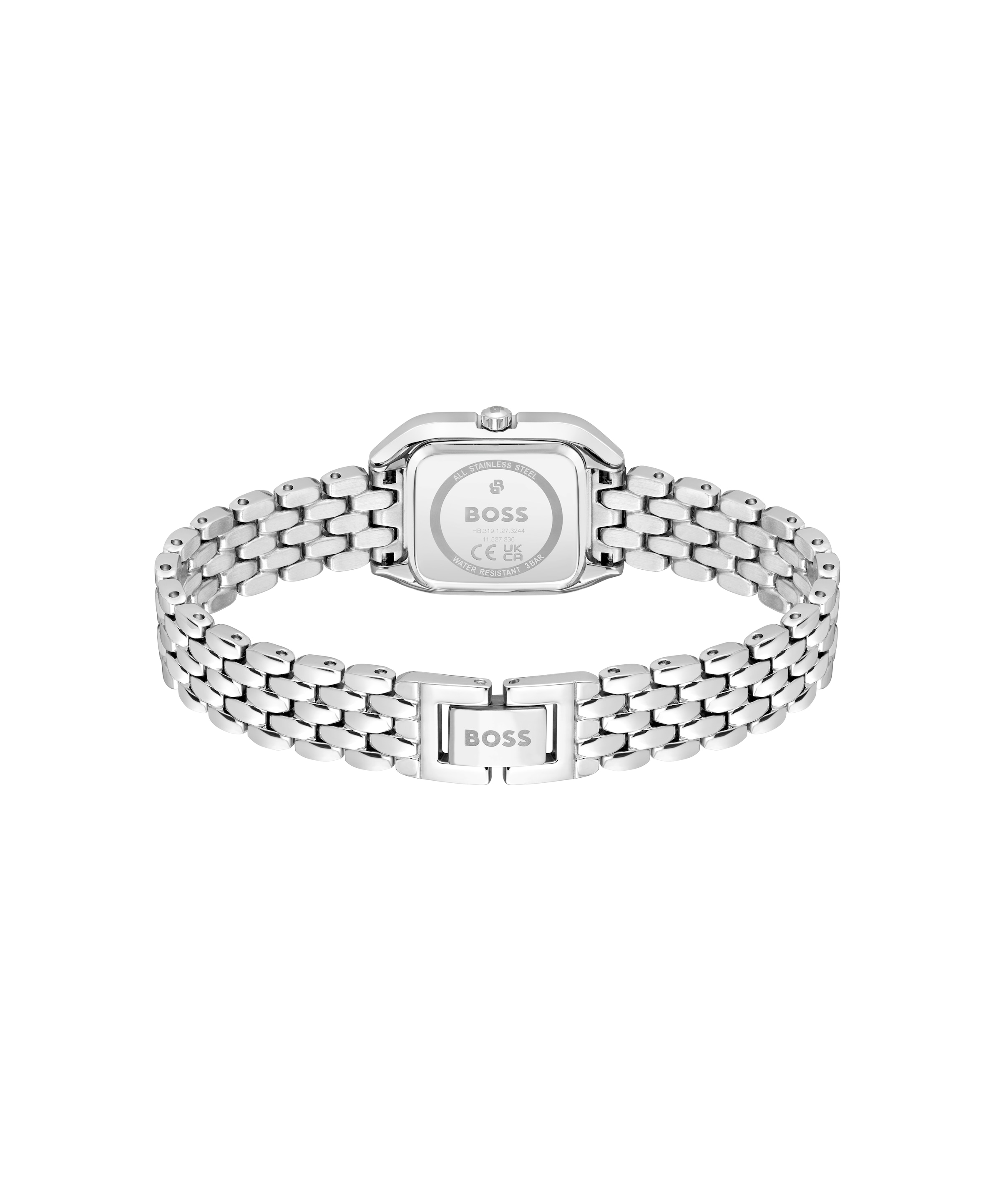 BOSS Quarzuhr »MAE PETITE« Armbanduhr, Damenuhr, Edelstahlarmband, analog, Glaskristalle