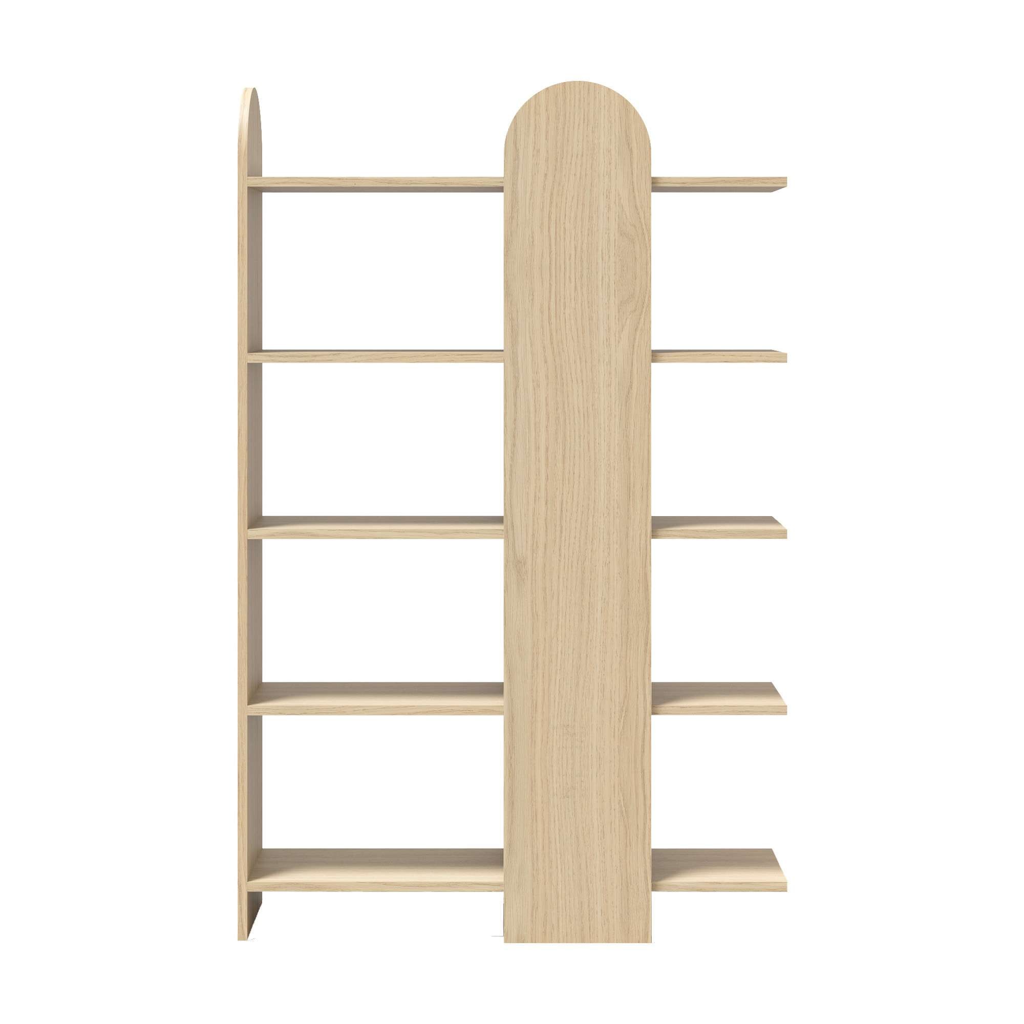 TemaHome Bücherregal »Venice, Offenes elegantes Designregal, 5 Ablagen, Höhe 175 cm«, mit abgerundete Aussenseiten, mit verstecktem Stauraum