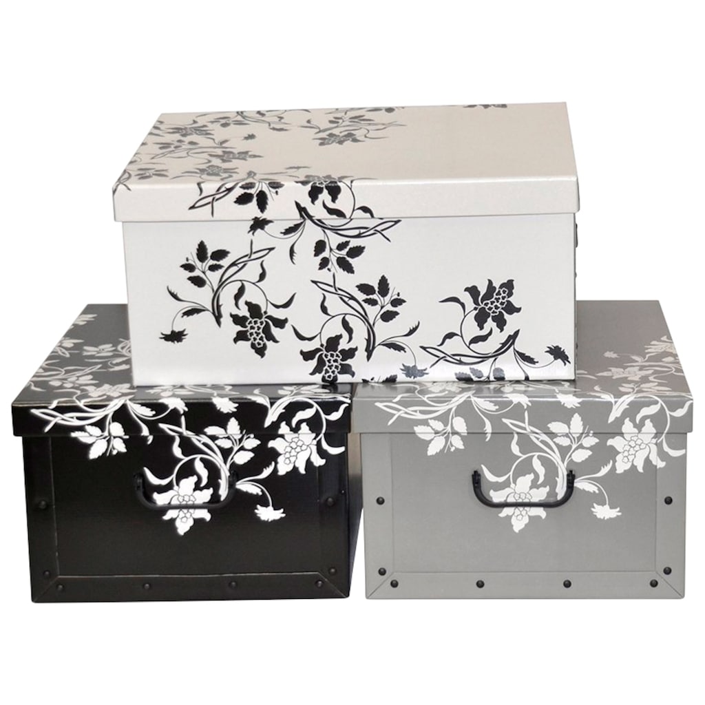 Kreher Aufbewahrungsbox »Barock Blumen«, (Set, 3 St.)