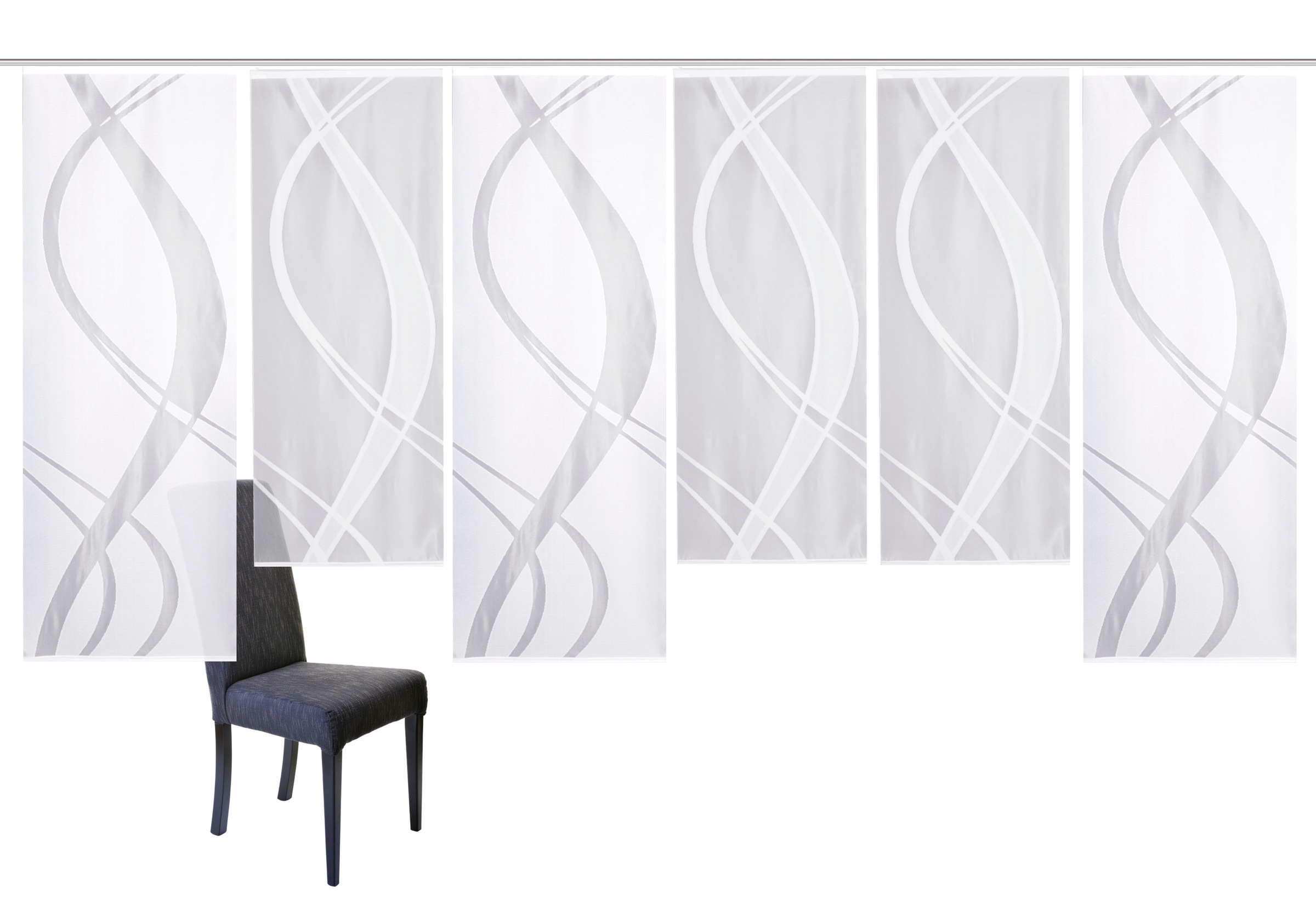 HOME WOHNIDEEN Schiebegardine »TIBASA« Paneelwagen 6 Stk. tlg. halbtranspar günstig online kaufen