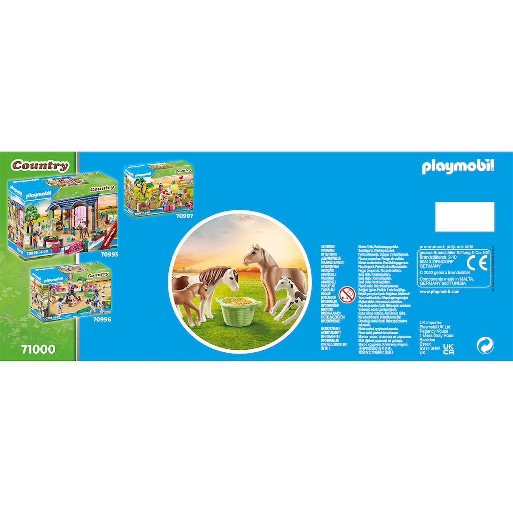 Playmobil® Konstruktions-Spielset »2 Island Ponys mit Fohlen (71000), Country«, (5 St.)