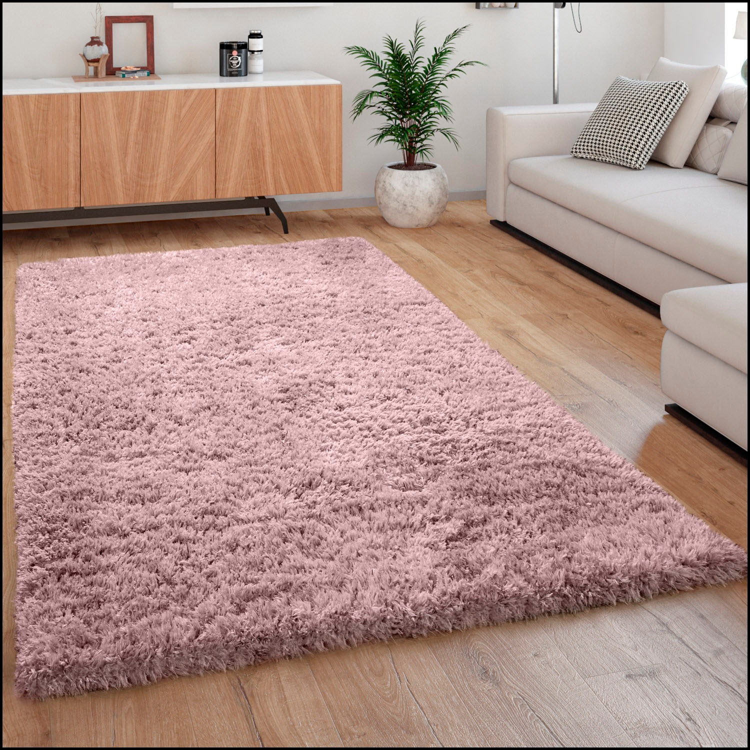 Paco Home Hochflor-Teppich »Milano 861«, rechteckig, 74 mm Höhe, Uni-Farben, Flokati-Optik, weich und kuschelig