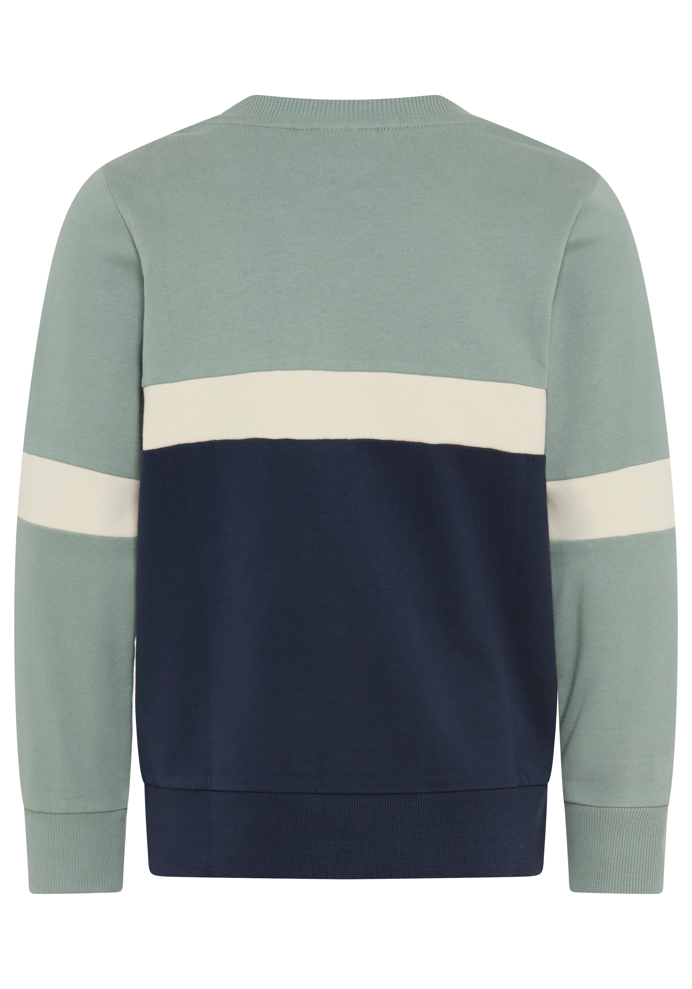 Scout Sweatshirt »Rundhals-Sweat mit kontrastfarbigen Einsätzen - NEU von SCOUT«, Rundhals, Langarm, hüftbedeckende Länge, mit Badge-Applikation
