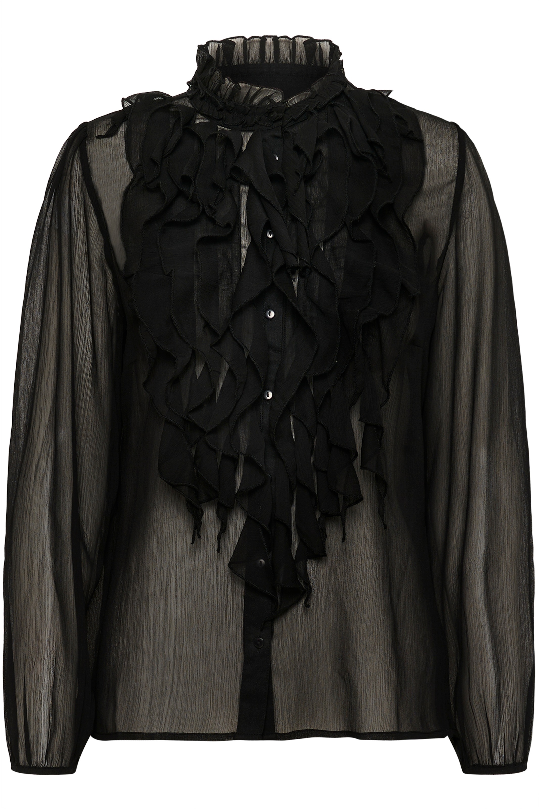 Saint Tropez Rüschenbluse »LiljaSZ Crinkle LS Shirt«